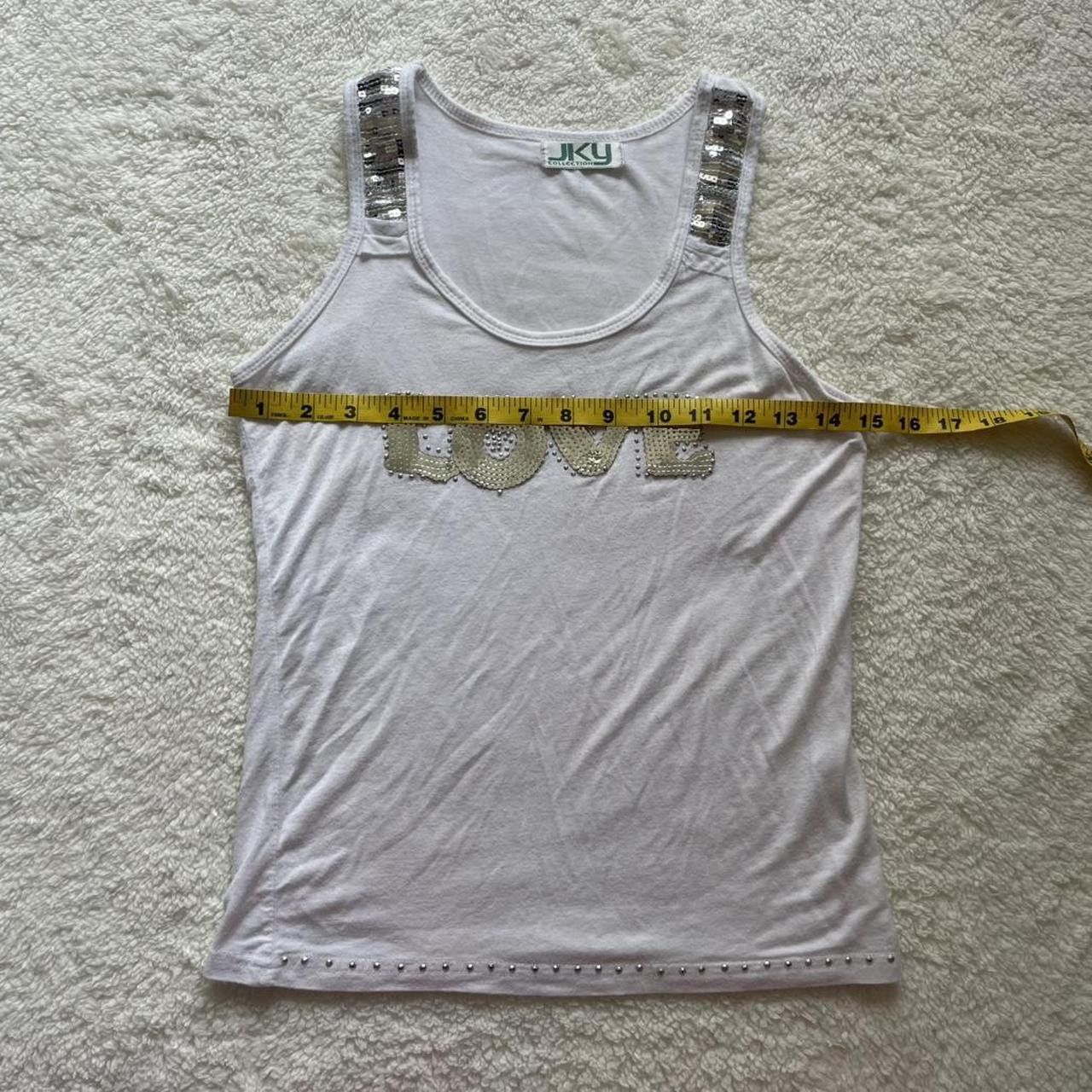 Other 2000s Love sequin embellished white tank top Size M / US 6-8 / IT 42-44 - 7 Thumbnail