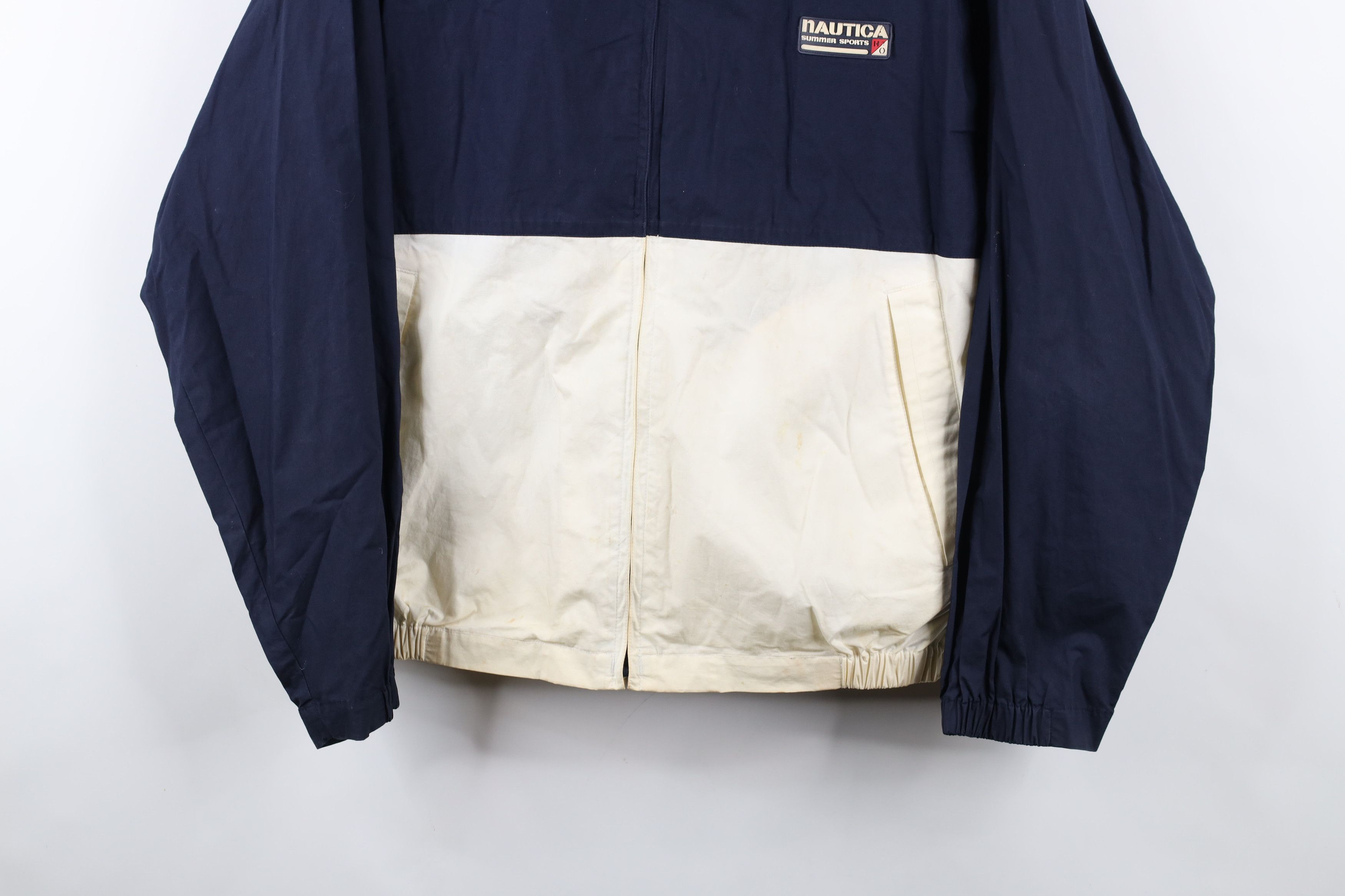 Nautica × Vintage Vintage 90s Nautica Distressed Spell Sailing Bomber Jacket Size US M / EU 48-50 / 2 - 3 Thumbnail
