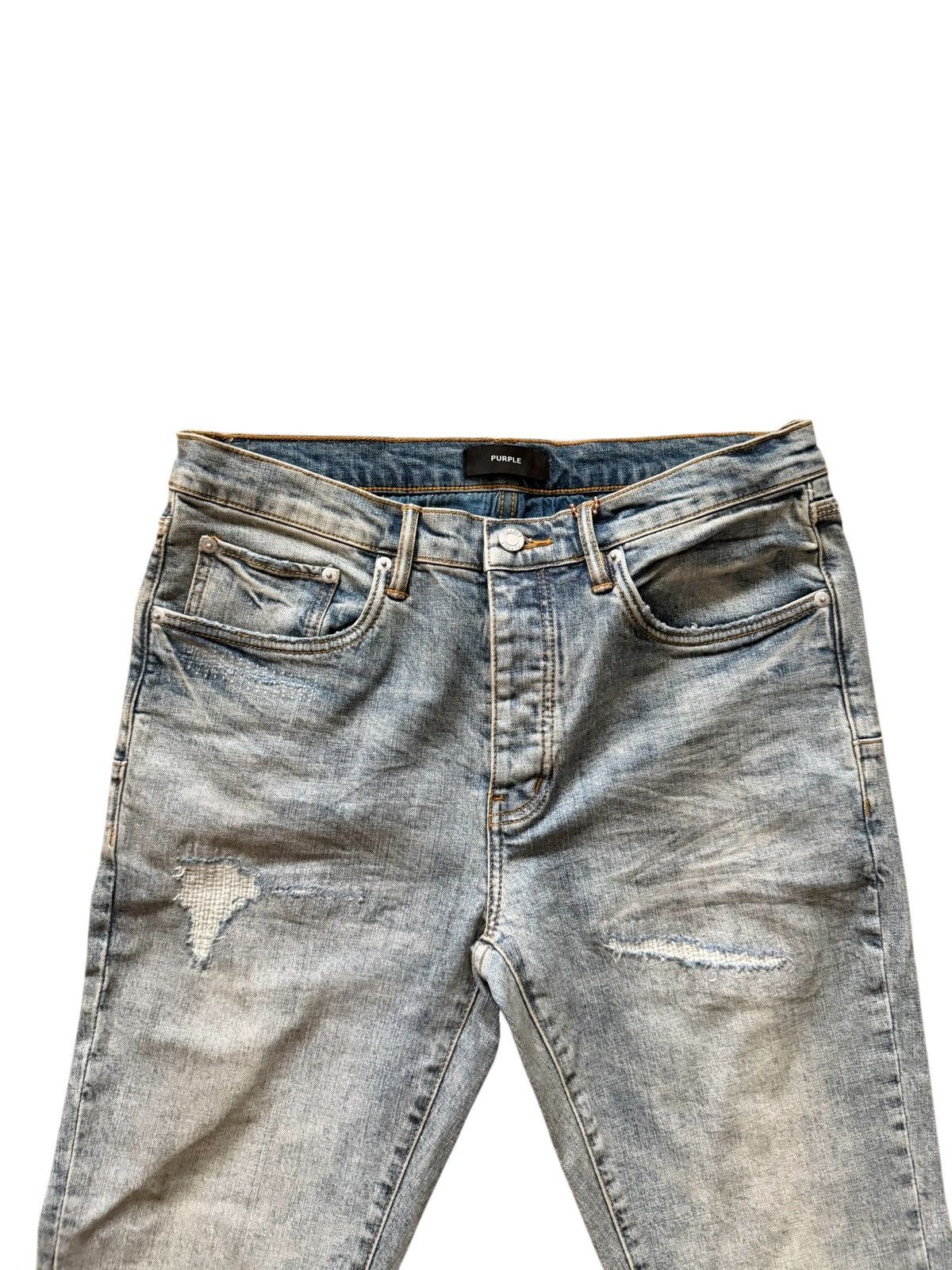 Purple Brand Purple Brand Jeans Mens Slashed Skinny Blue P001 Size 34/32 Size US 34 / EU 50 - 5 Thumbnail