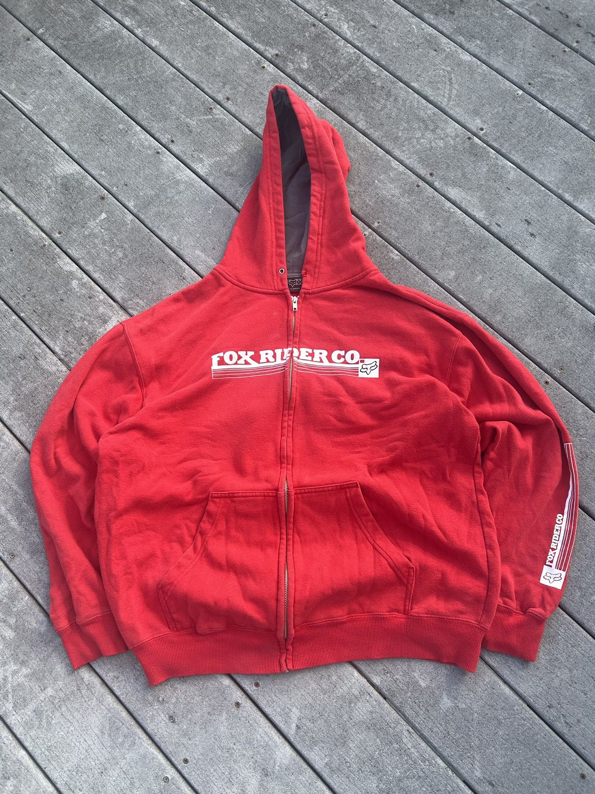 Fox Racing × Vintage Y2K Fox Racing Zip up Hoodie Size US XL / EU 56 / 4 - 1 Thumbnail