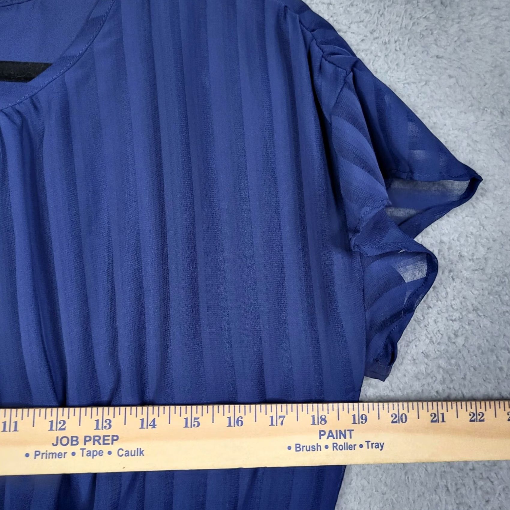AQUA AQUA Dress Women's Key hole Ruffle Sleeve Smocked Cocktail Party Size M Blue Above the knee Short Sleeve Crew Neck A-Line Pattern: Solid Size M / US 6-8 / IT 42-44 - 3 Thumbnail