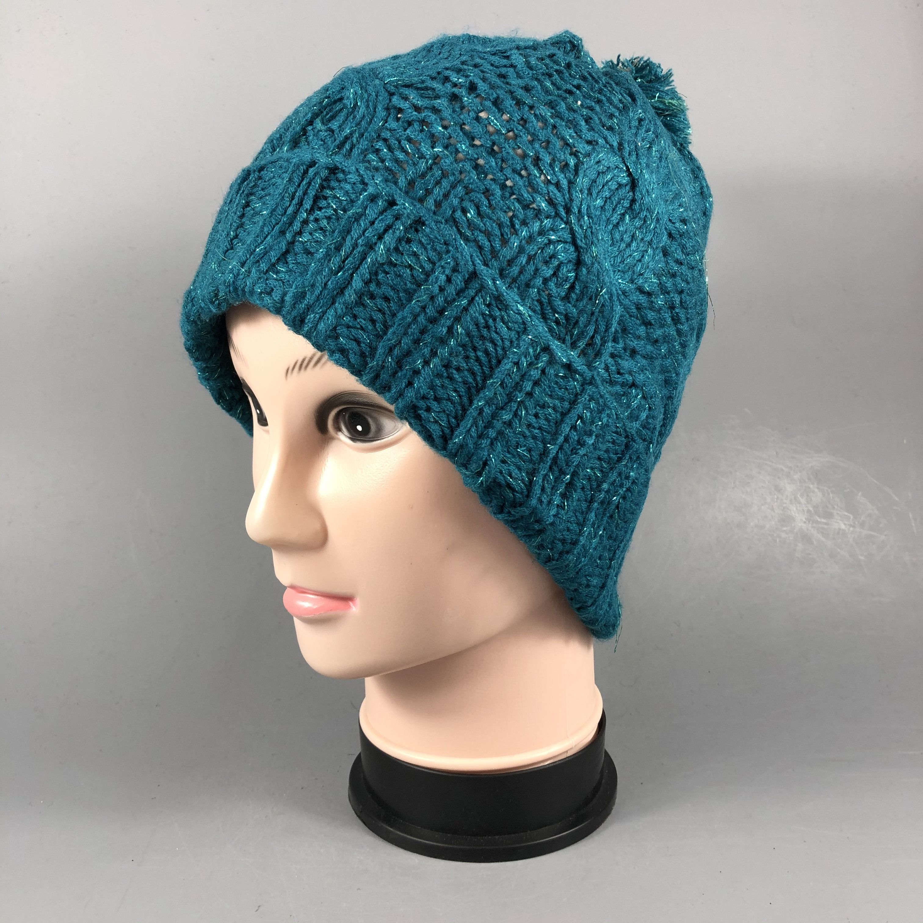 Japanese Brand Cable Knit Plain Beanie Size ONE SIZE - 2 Thumbnail