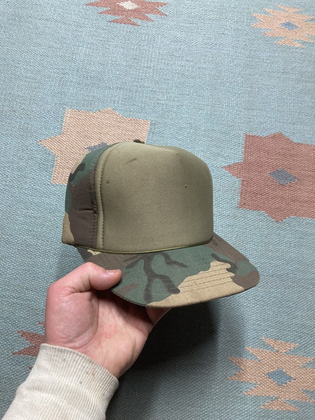 Vintage VTG SnapBack hat camo blank woodland hunting 80s 90s foam Size ONE SIZE - 1 Thumbnail