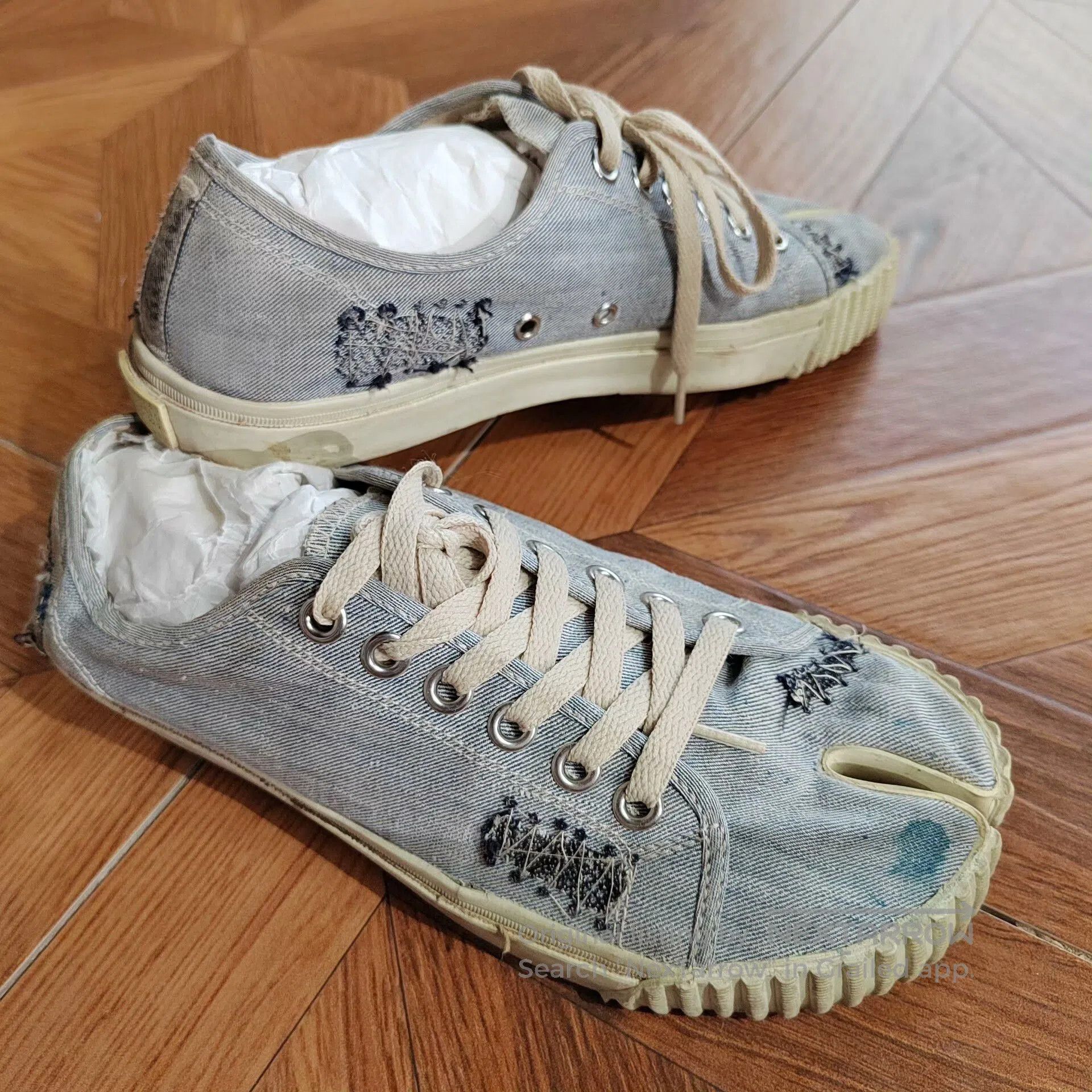 Maison Margiela Maison Margiela Split-Toe Denim Sneakers. Size US 7 / EU 40 - 3 Thumbnail