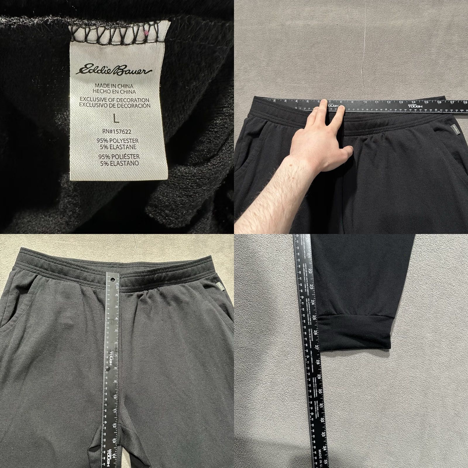 Eddie Bauer VINTAGE Eddie Bauer Sweatpants Womens Large Black Fleece Joggers Lounge Pants GUC Size 36" / US 14 / IT 50 - 8 Thumbnail