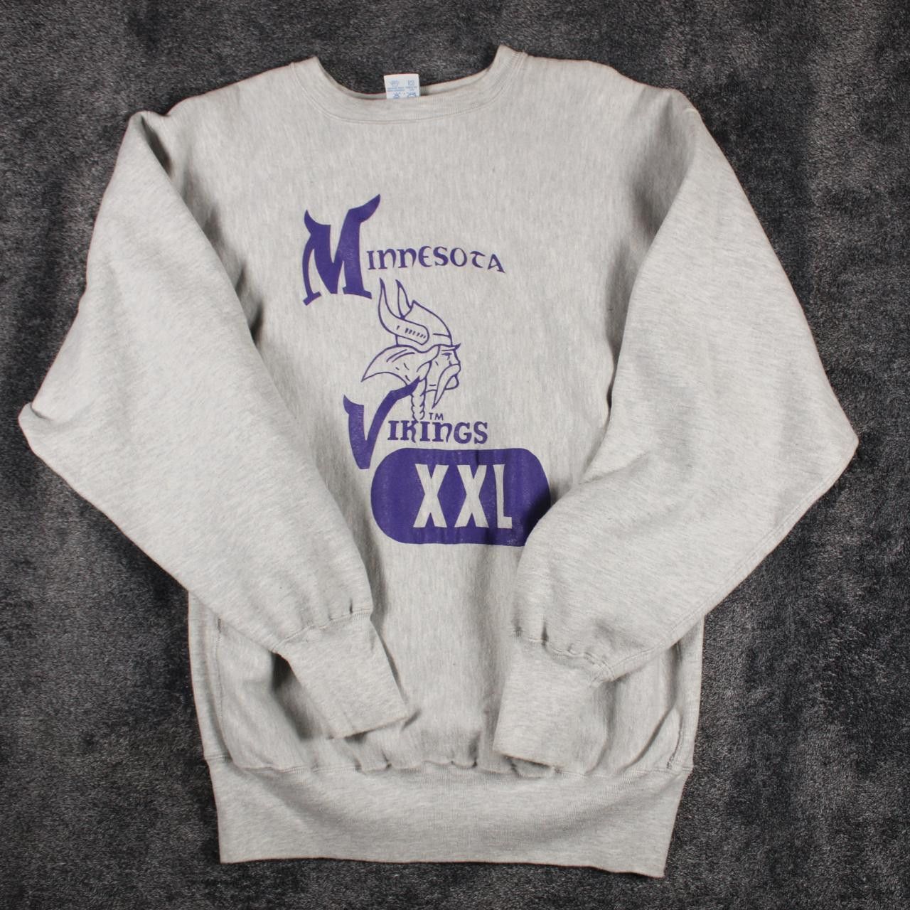 image of VTG 90's Minnesota Vikings Champion Reverse Weave in Grey, Men's (Size 2XL)