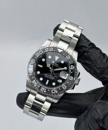 Seiko Mod GMT-Master 2 Bruce Wayne Oyster Steel Watch NH34