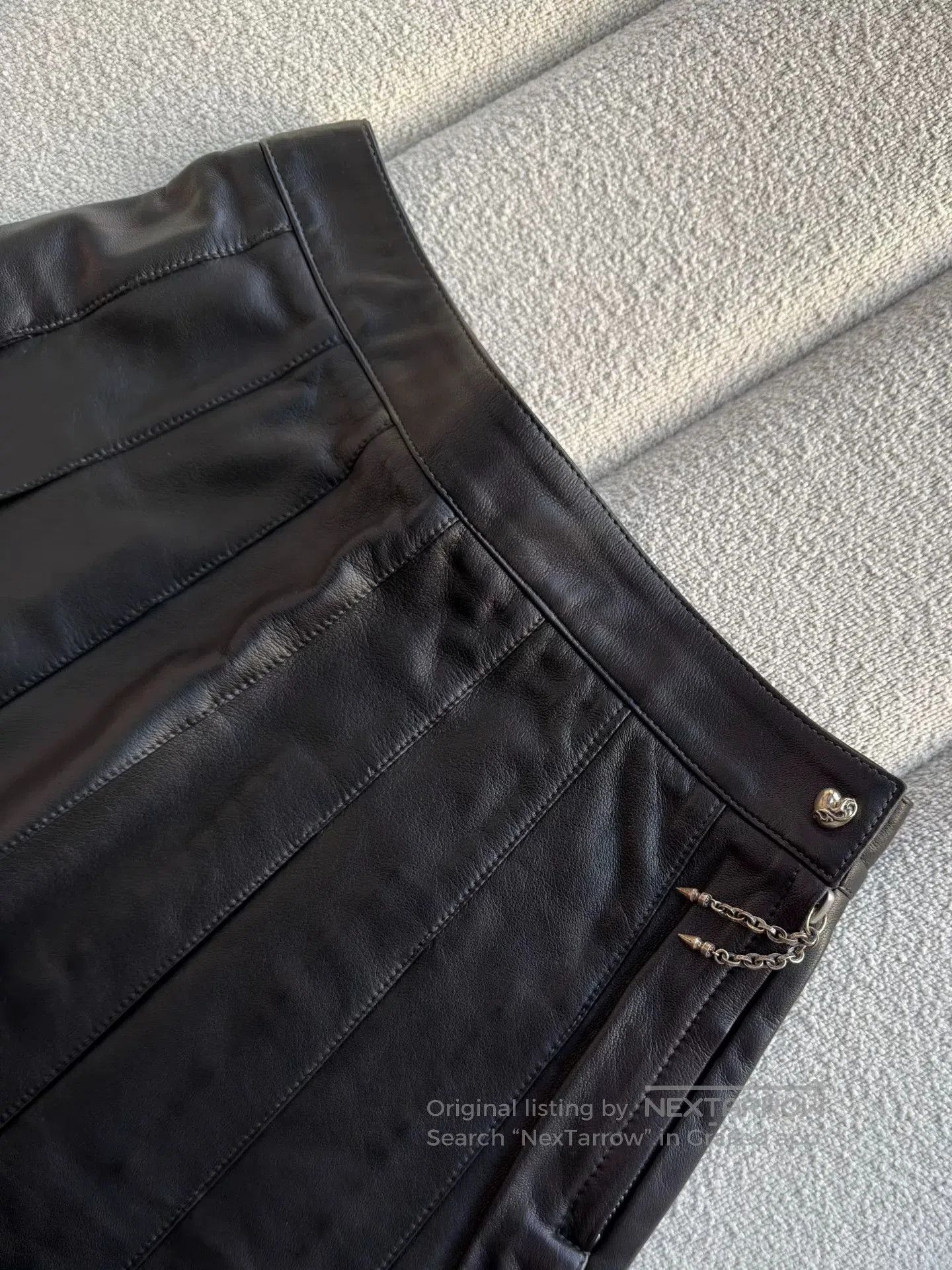 Chrome Hearts chrome hearts black pleated leather skirt. Size 28" / US 6 / IT 42 - 4 Thumbnail