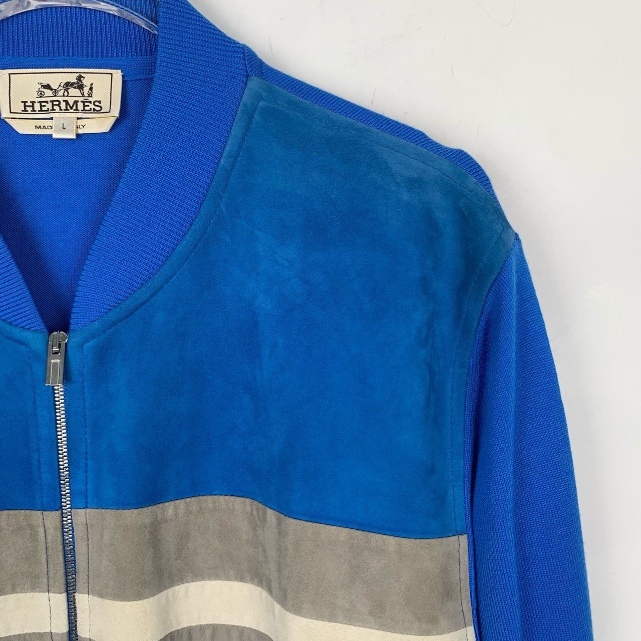 Hermes Hermès Mens L Blue Sheepskin & Wool Jacket W/Zipper & Pocket Size US L / EU 52-54 / 3 - 6 Thumbnail