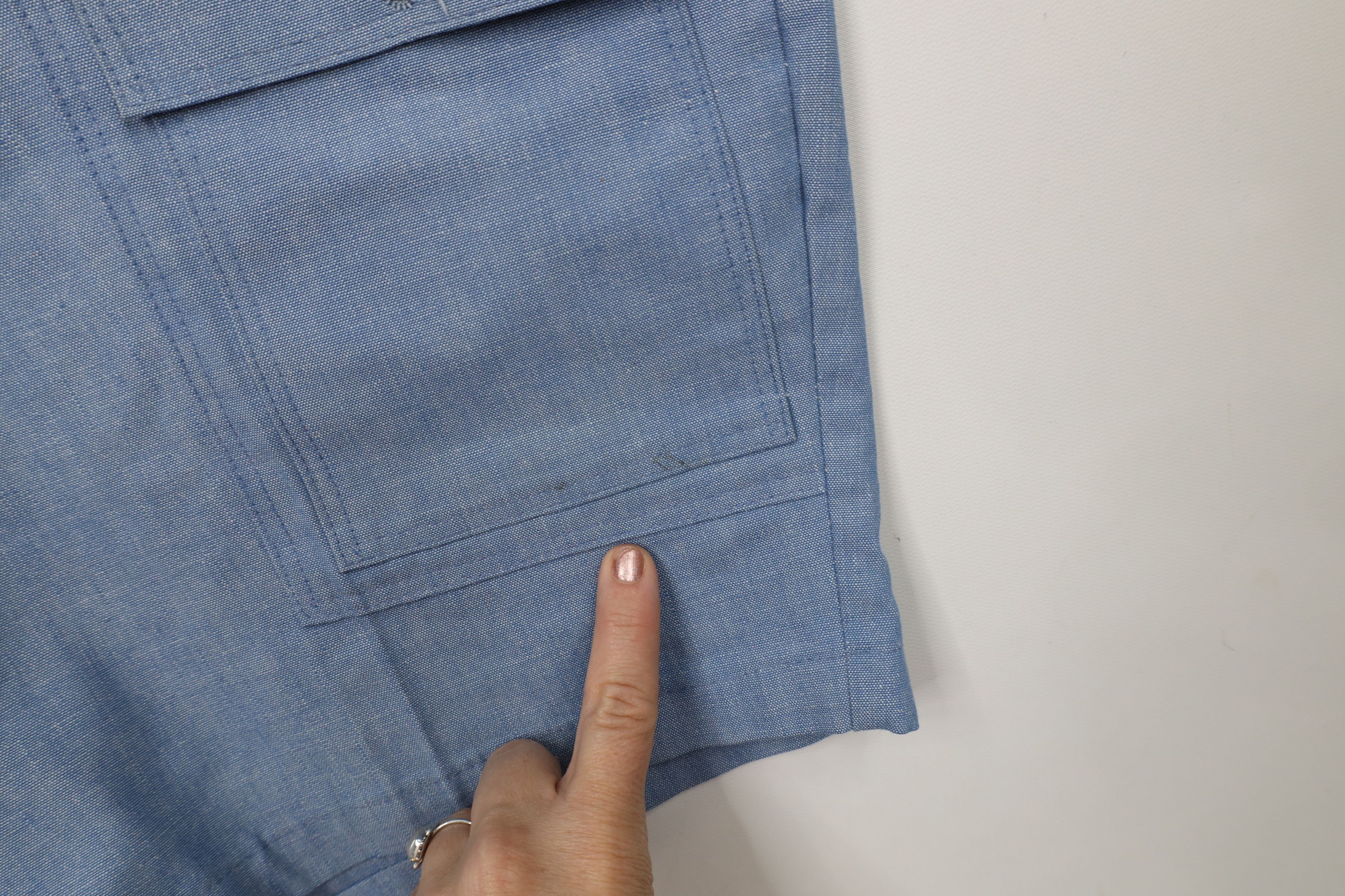 Vintage Vintage 70s Streetwear Chambray Above Knee Shorts Blue USA Size US 36 / EU 52 - 6 Thumbnail
