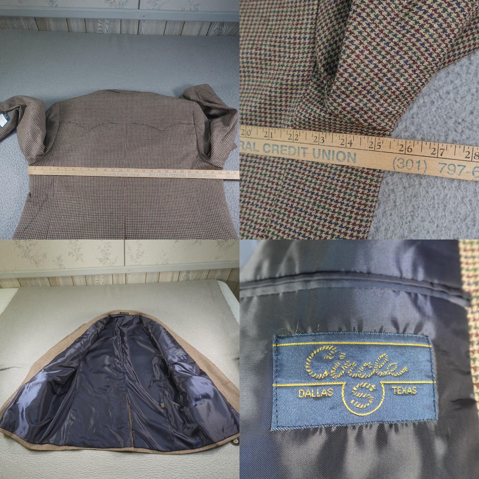 Vintage Circle S Blazer Mens 50R Brown Silk Tweed Western Rockabilly Cowboy Rodeo Ranch Jacket/Coat Blazer Shirt? Size 50R - 9 Thumbnail