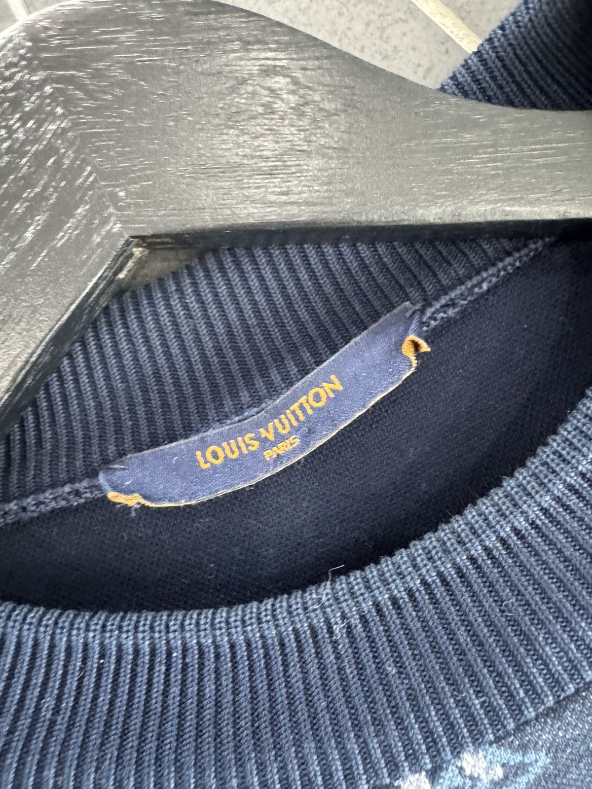 Louis Vuitton LOUIS VUITTON Tapestry Monogram Sweatshirt Cotton Navy Size US S / EU 44-46 / 1 - 3 Thumbnail