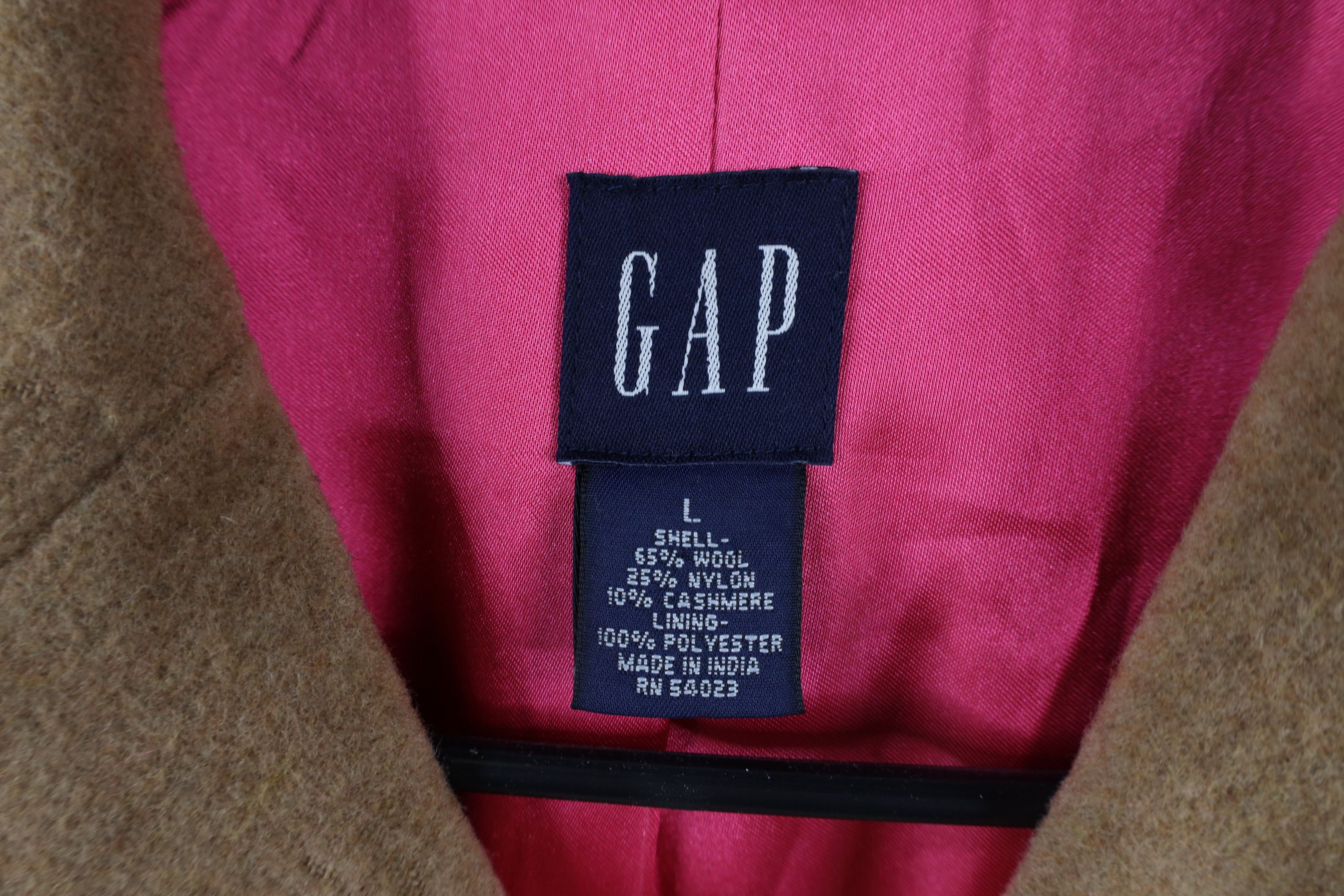 Gap × Vintage Vintage Y2K 2000 Gap Cashmere Blend Overcoat Jacket Beige Size L / US 10 / IT 46 - 6 Thumbnail