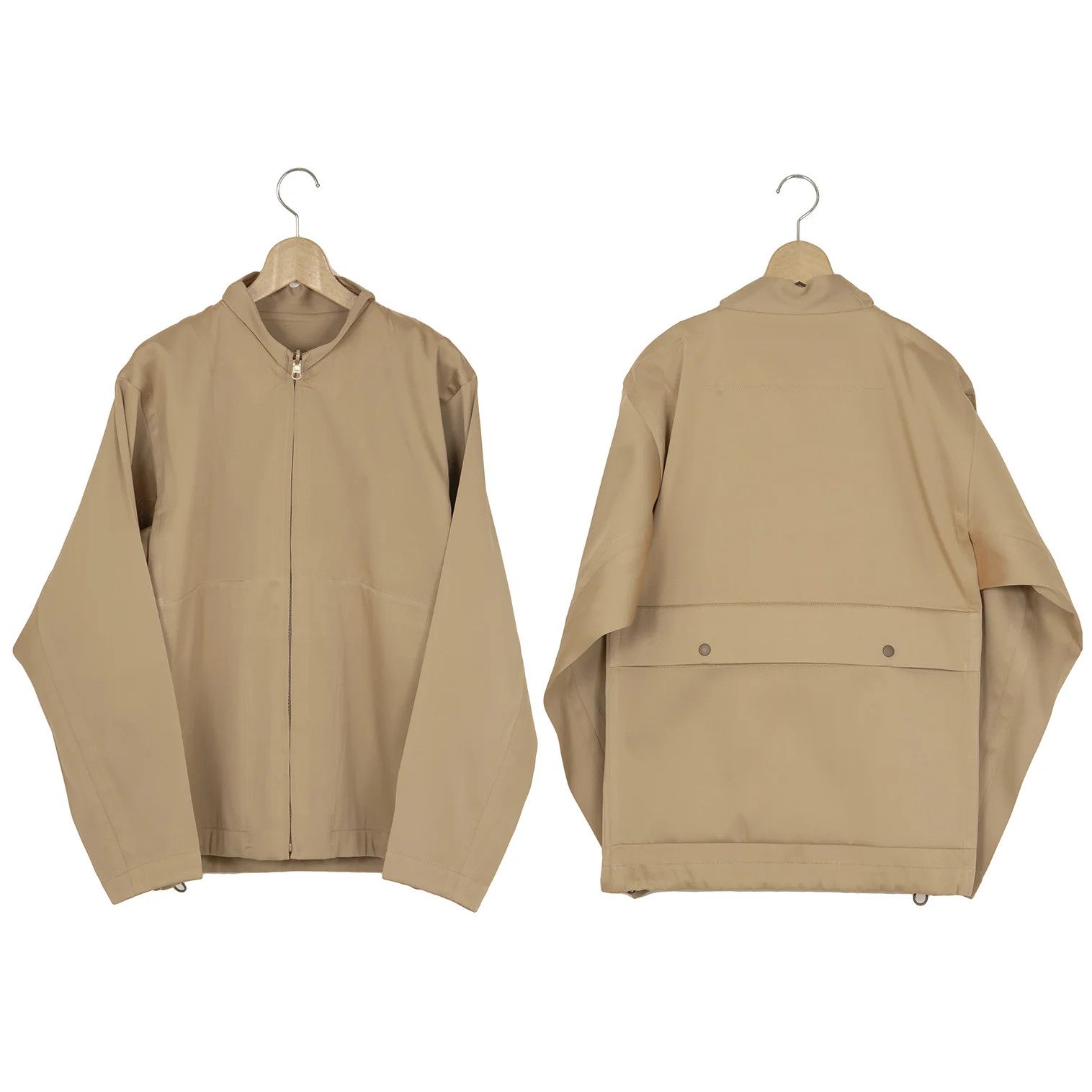 Issey Miyake Satin Zip-Up Packable Jacket in Beige Size US L / EU 52-54 / 3 - 1 Thumbnail