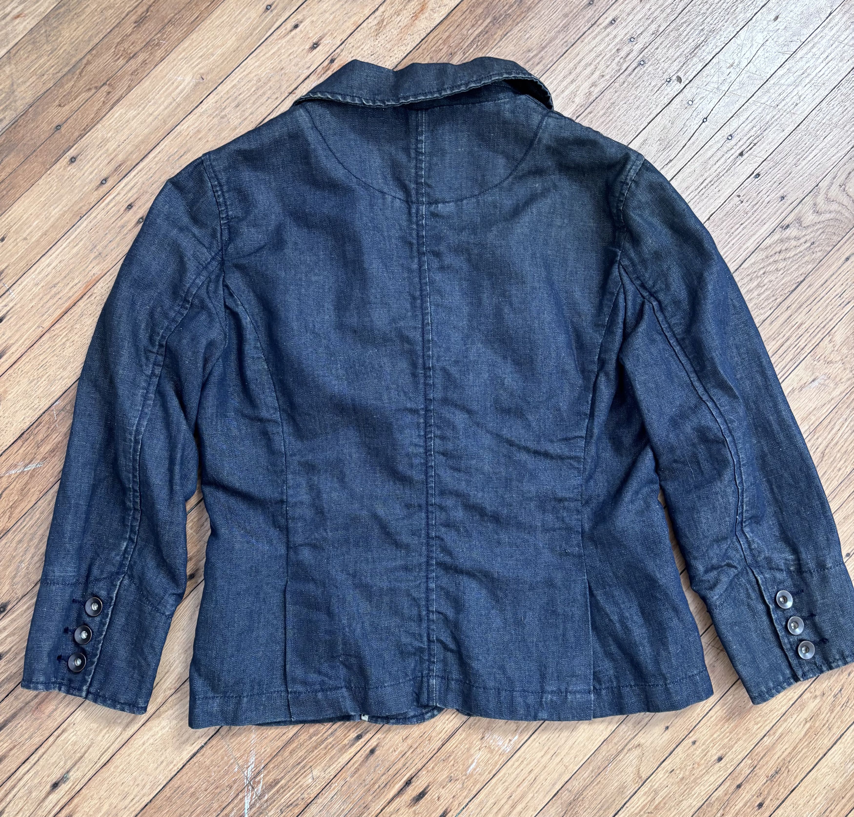 Club Monaco Vintage Denim Blazer with Detailing Size S / US 4 / IT 40 - 2 Thumbnail