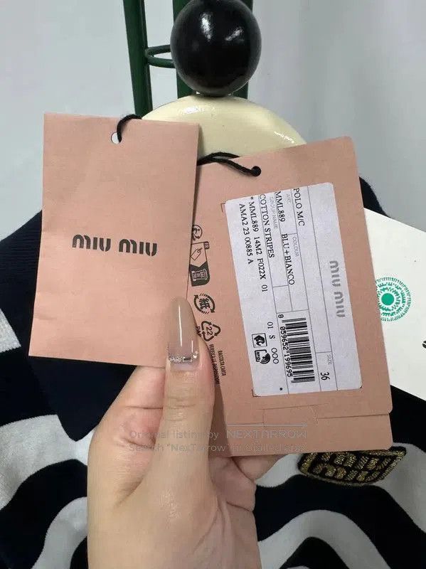 Miu Miu Miu Miu Black Cotton Short Sleeve T-Shirt . Size S / US 4 / IT 40 - 4 Thumbnail