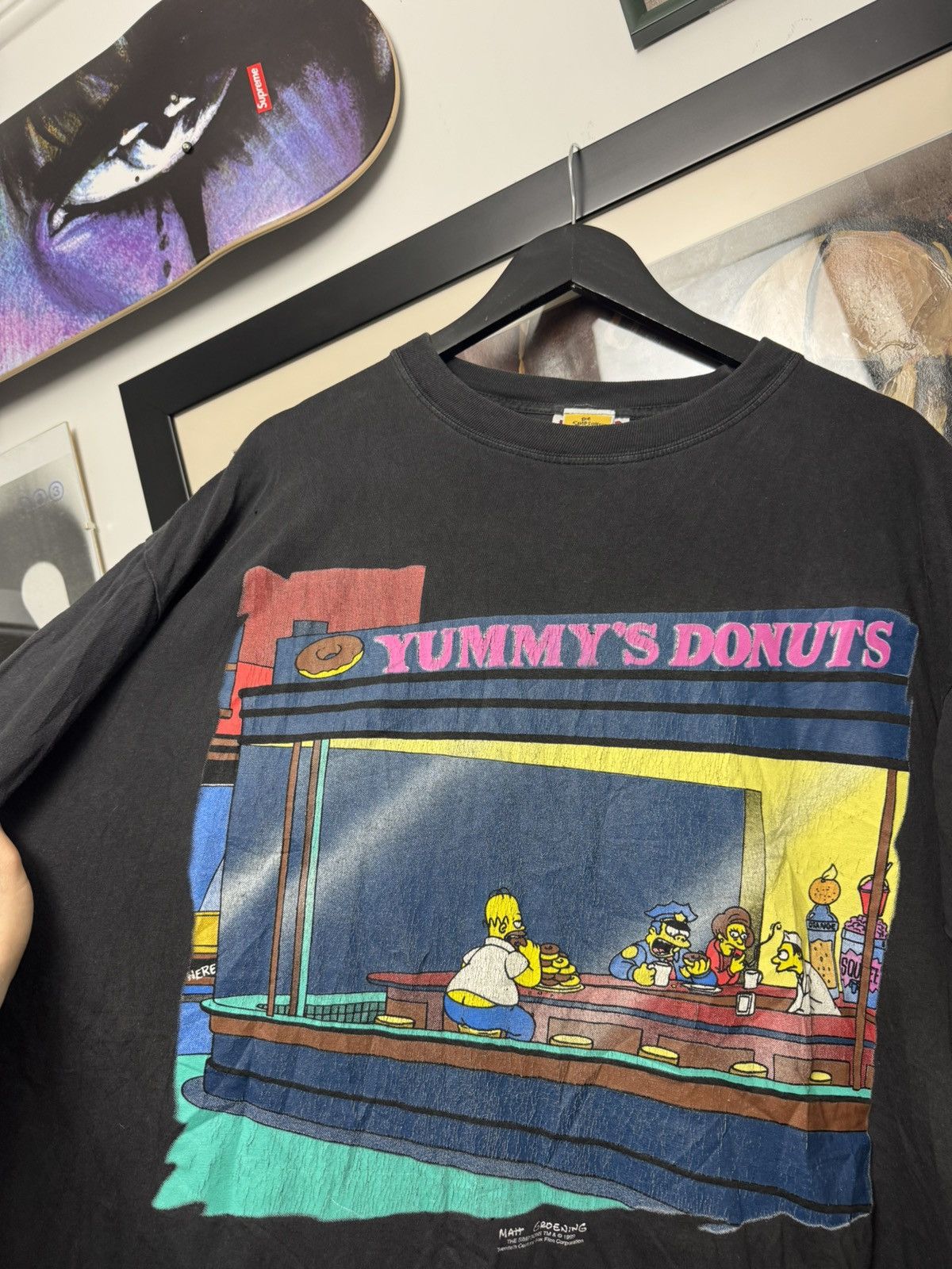 Cartoon Network Vintage 90s The Simpsons Cartoon Tee Yummy Donuts Print Size US XL / EU 56 / 4 - 2 Thumbnail