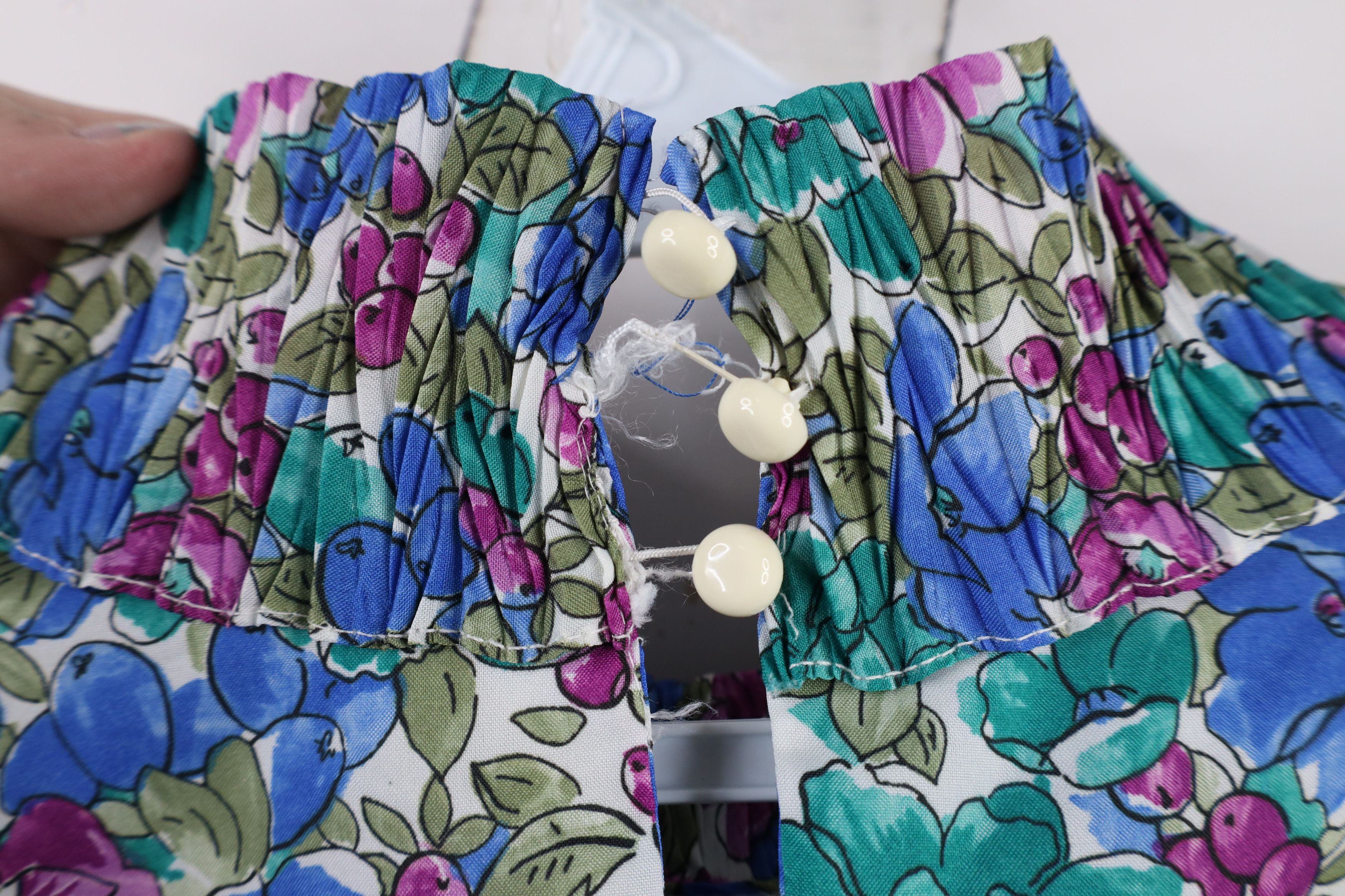 Vintage Vintage 90s Streetwear Frill Collar Flower Blouse Top USA Size XXL / US 16-18 / IT 52-54 - 7 Thumbnail