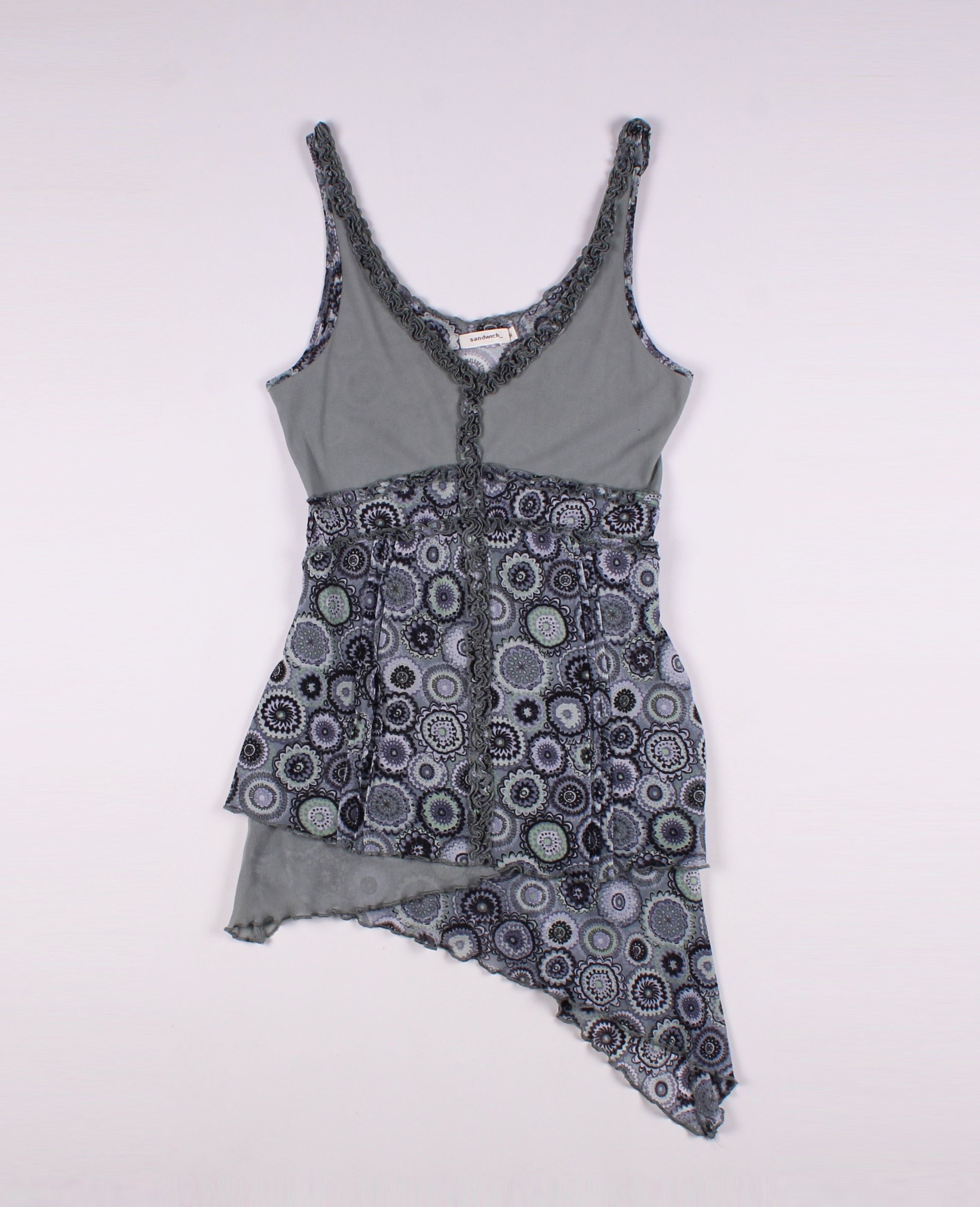 Vintage Vintage Y2K Mesh Floral Asymmetrical Top Tunic Size M / US 6-8 / IT 42-44 - 4 Thumbnail