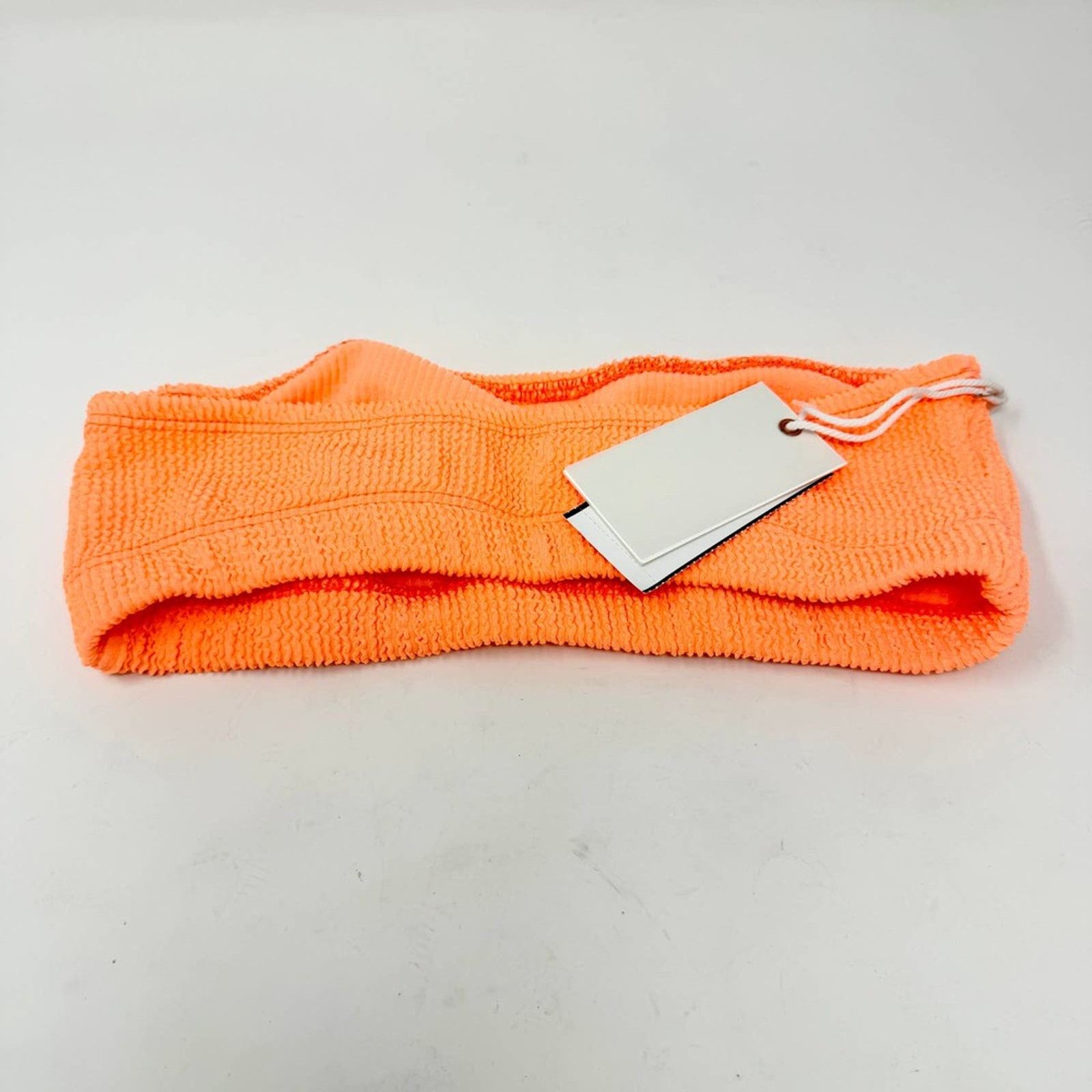 Good American Good American Orange Crinkle Basic Bandeau Bikini 1/2 S/M Size ONE SIZE - 5 Thumbnail