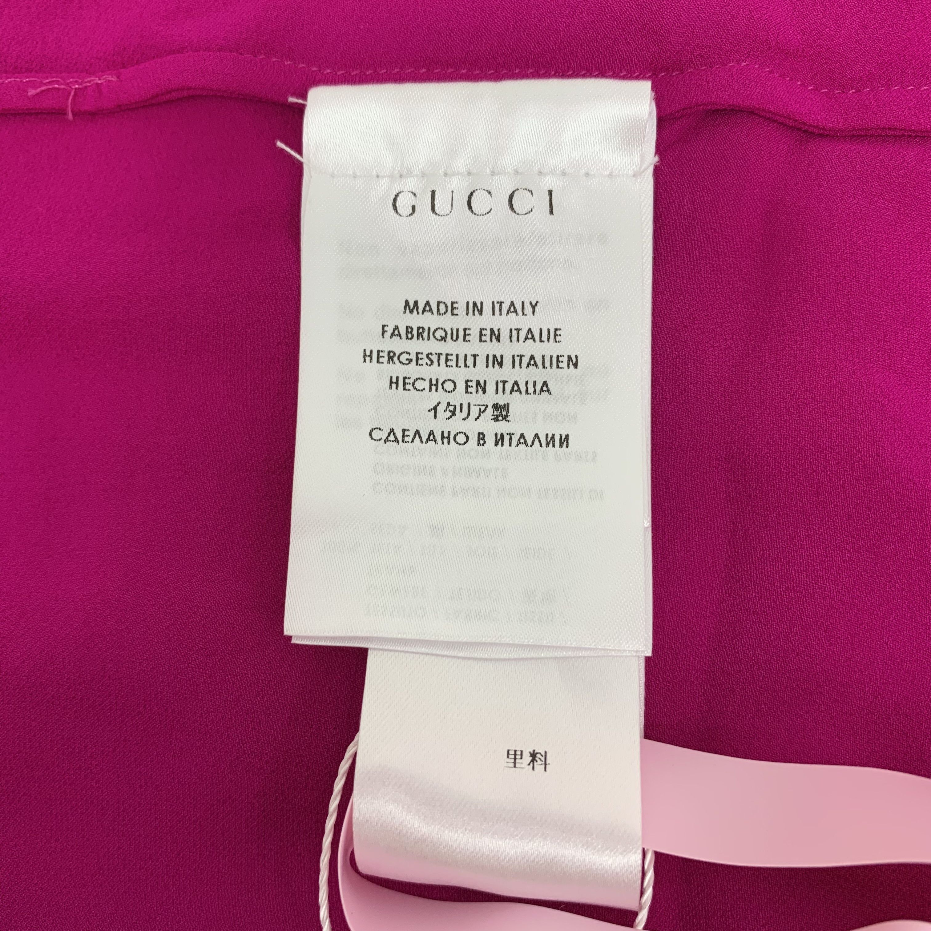 Gucci Gucci Purple Silk Bow Tie Collar Long-Sleeve Shirt (Size M) Size S / US 4 / IT 40 - 4 Thumbnail
