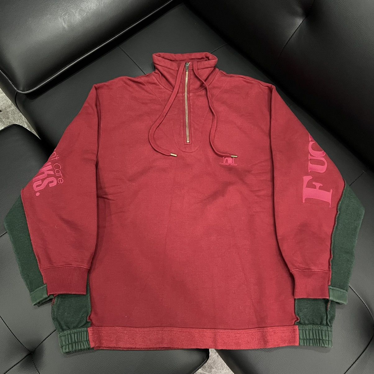 Vetements FW18 “ELEPHANT ROOM” Half-Zip Panelled Hoodie