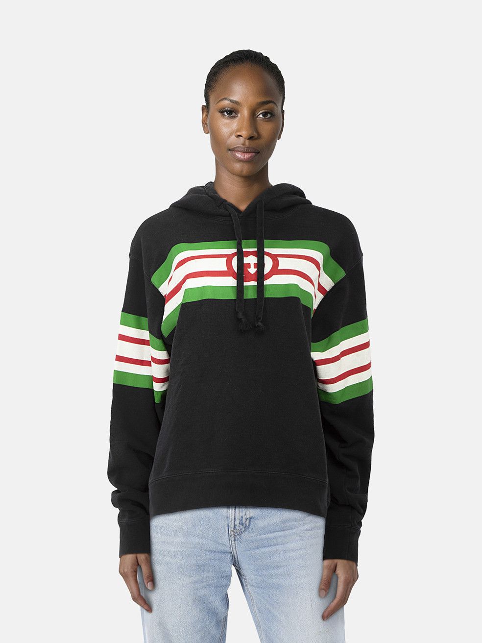 Gucci Black Interlocking GG Stripe Hoodie Size XS / US 0-2 / IT 36-38 - 1 Thumbnail