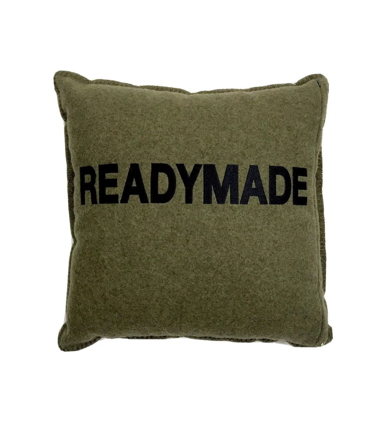 READYMADE JAPAN KHAKI/ ORANGE HANDMADE VINTAGE CUSHION F