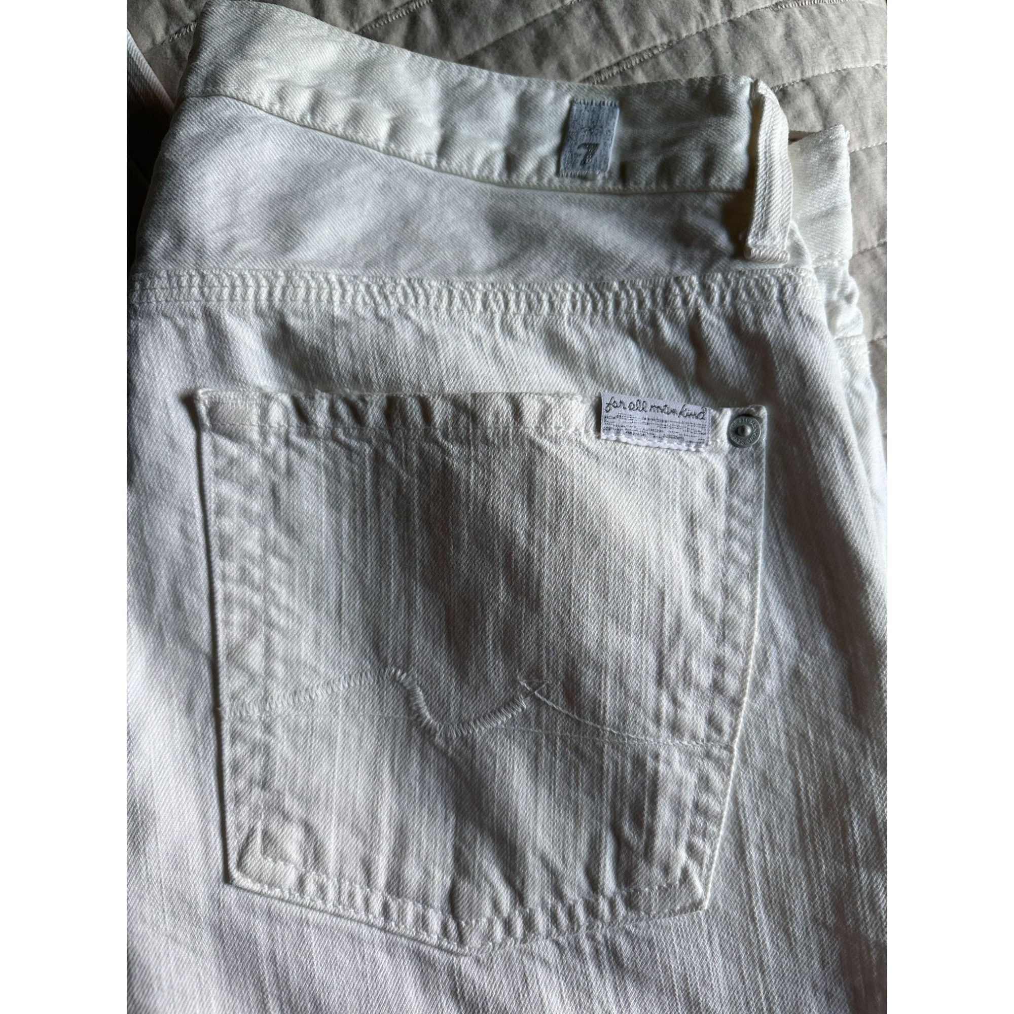7 For All Mankind 7 FOR ALL MANKIND Sz 34 SLIMMY DENIM JEANS IN CLEAN WHITE Size US 34 / EU 50 - 4 Thumbnail