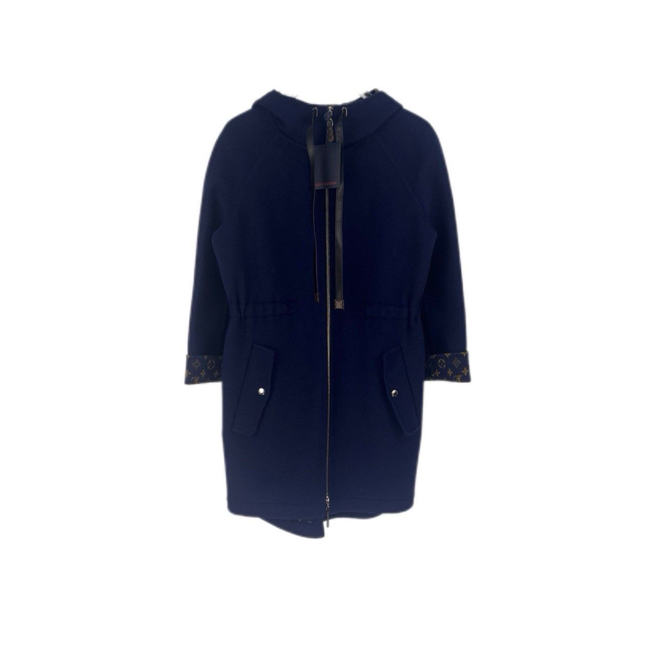 Louis Vuitton Louis Vuitton Wool hooded coat with classic logo on blue le Size US M / EU 48-50 / 2 - 1 Thumbnail
