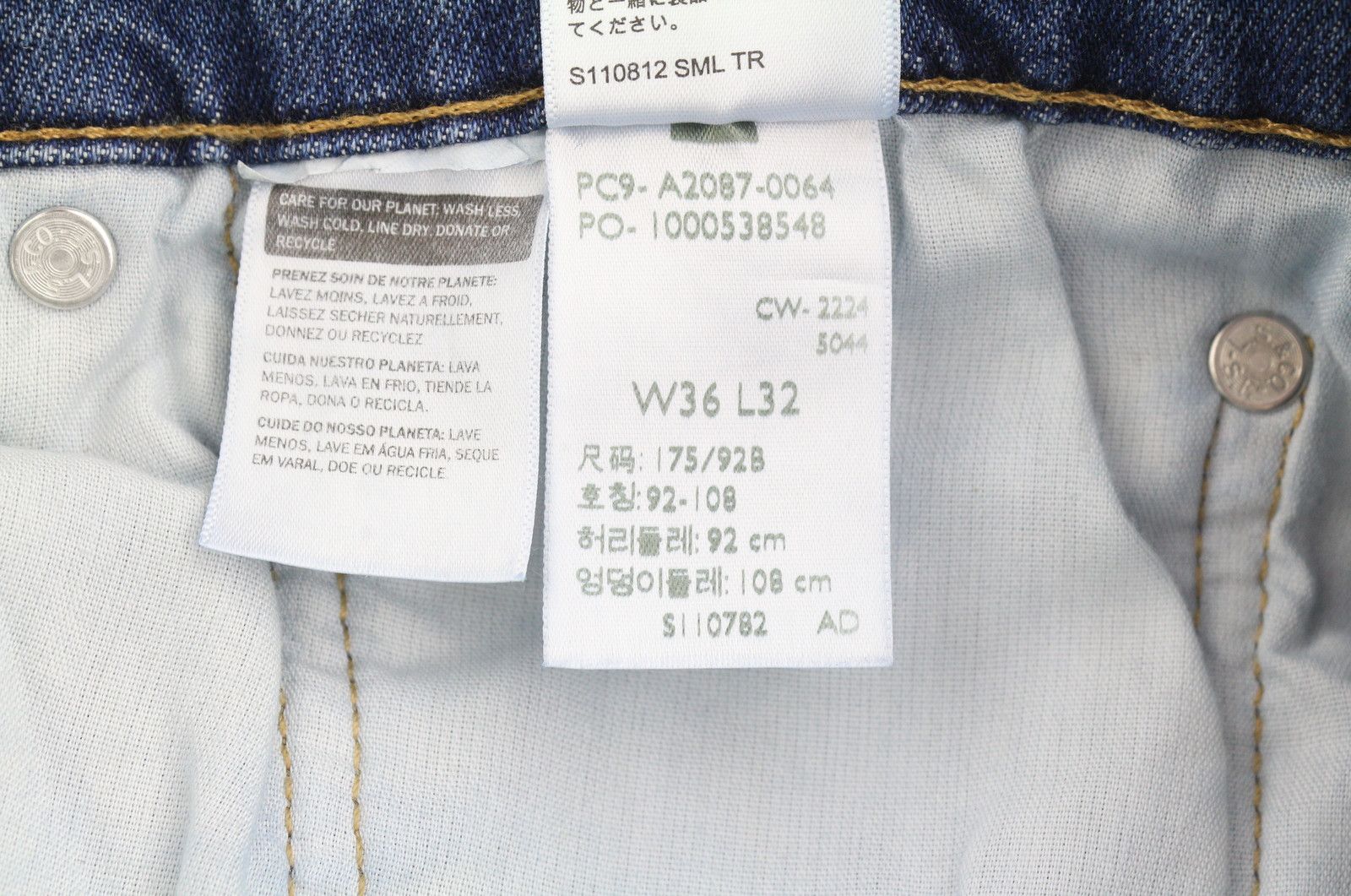 Levi's 512 W36/L32 Slim Taper Stretch Faded Blue Jeans 87068 Size US 36 / EU 52 - 8 Thumbnail