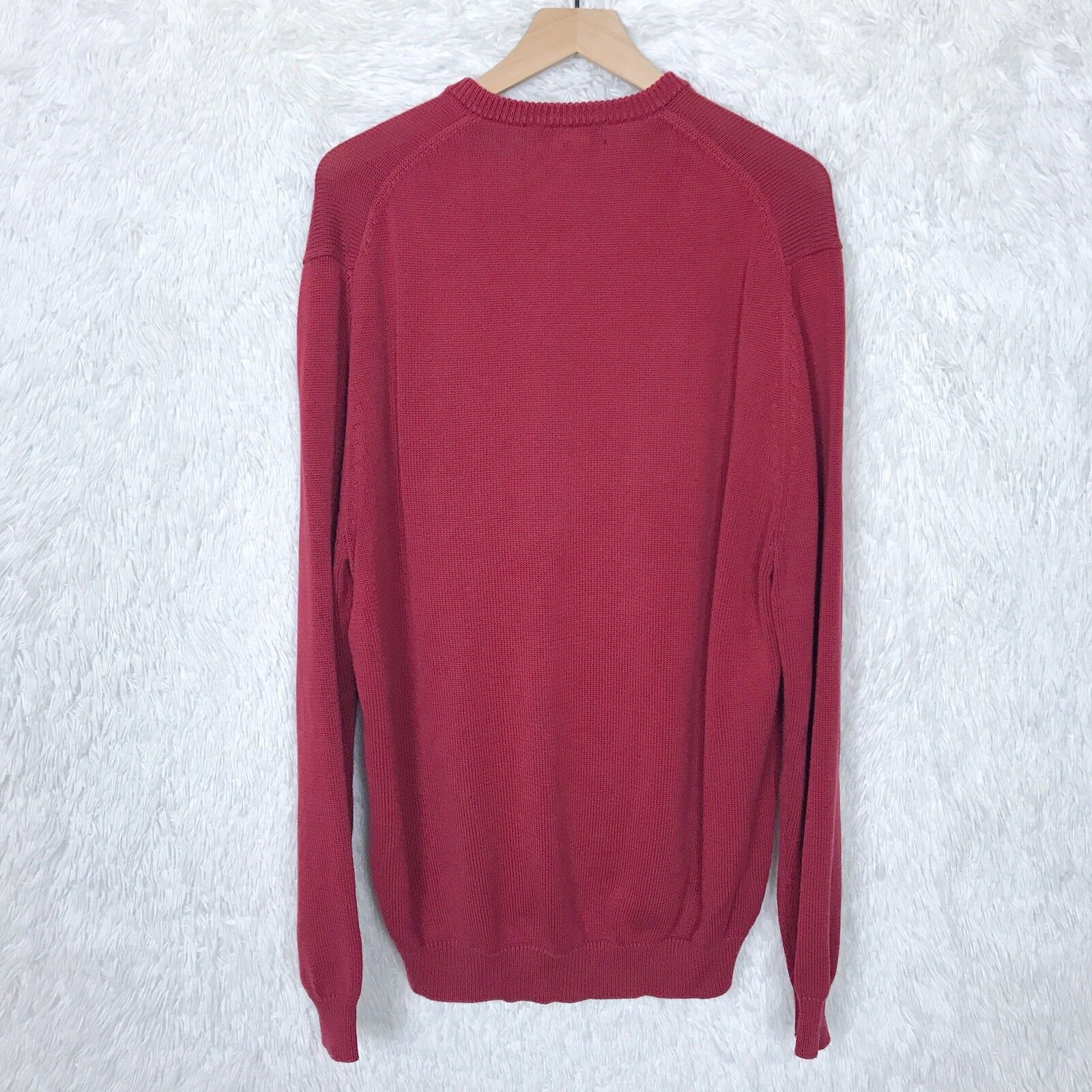 Brooks Brothers Brooks Brothers Pima Cotton Sweater Red V Neck Ribbed VTG L Size US L / EU 52-54 / 3 - 5 Thumbnail