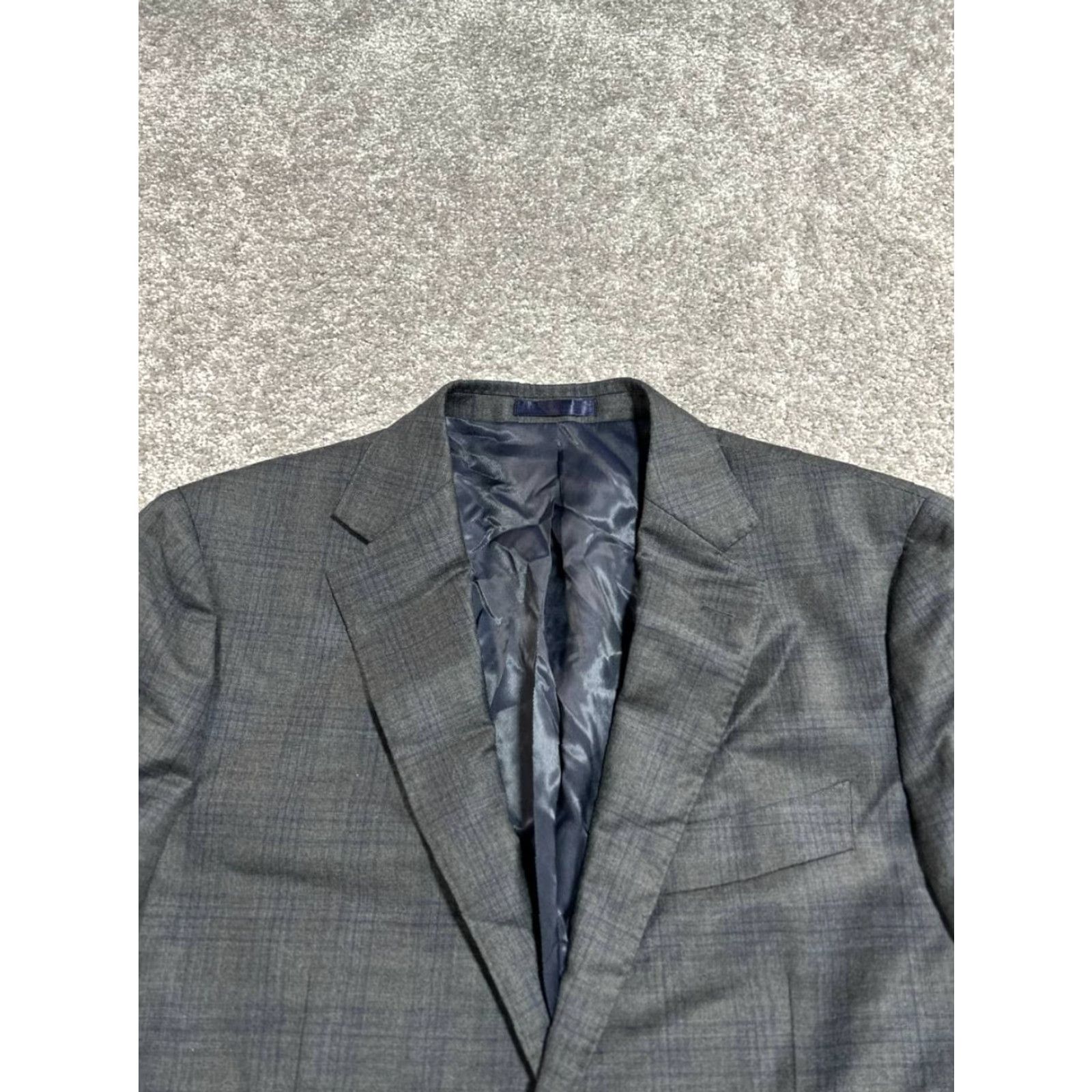 M J Bale 2 Piece Suit Set Mens Gray Wool Single-Breasted Notch Lapel 40 Regular Chest 40 Inseam 33 Front Flat Front Dry Clean Only