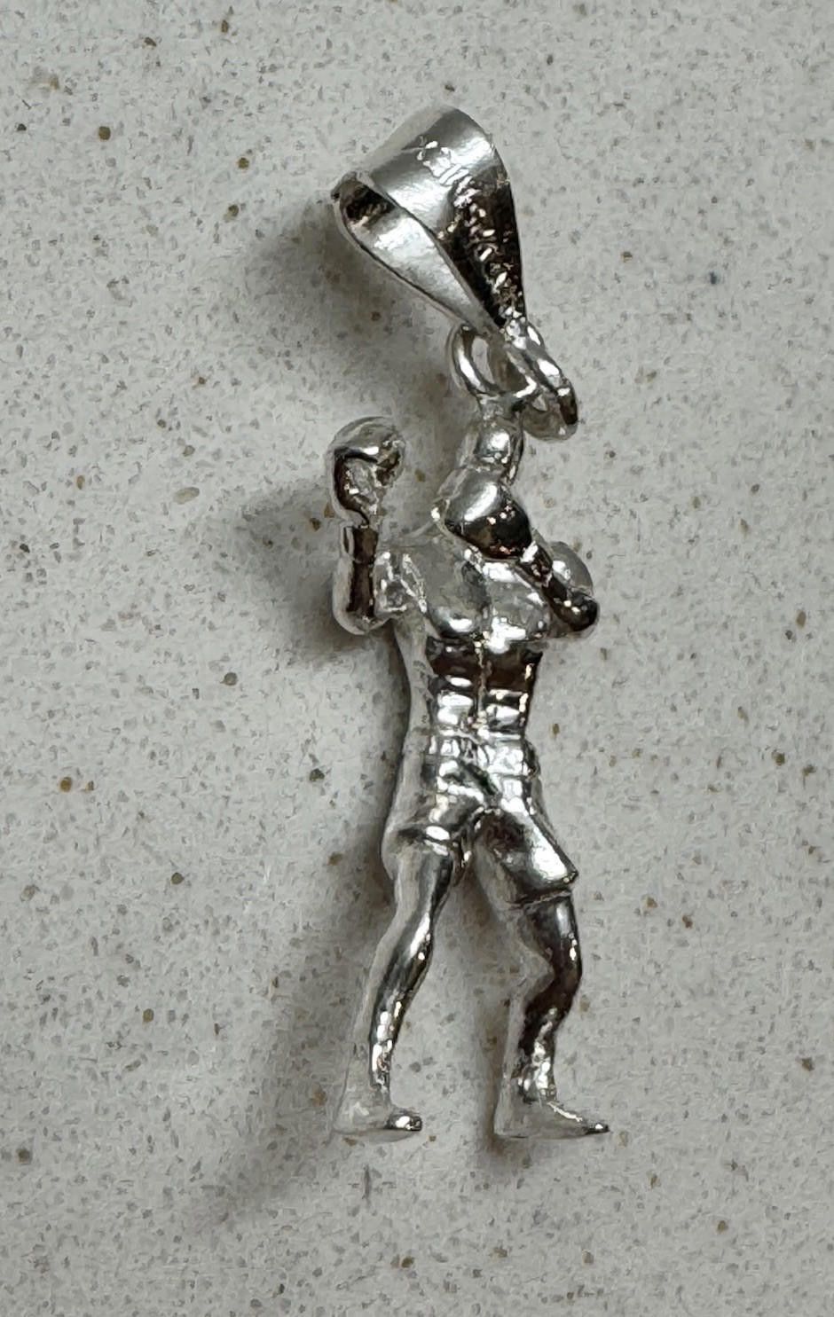 Designer .925 Sterling Silver Boxer Charm Man Boxing 3D Loose Pendant Size ONE SIZE - 3 Thumbnail