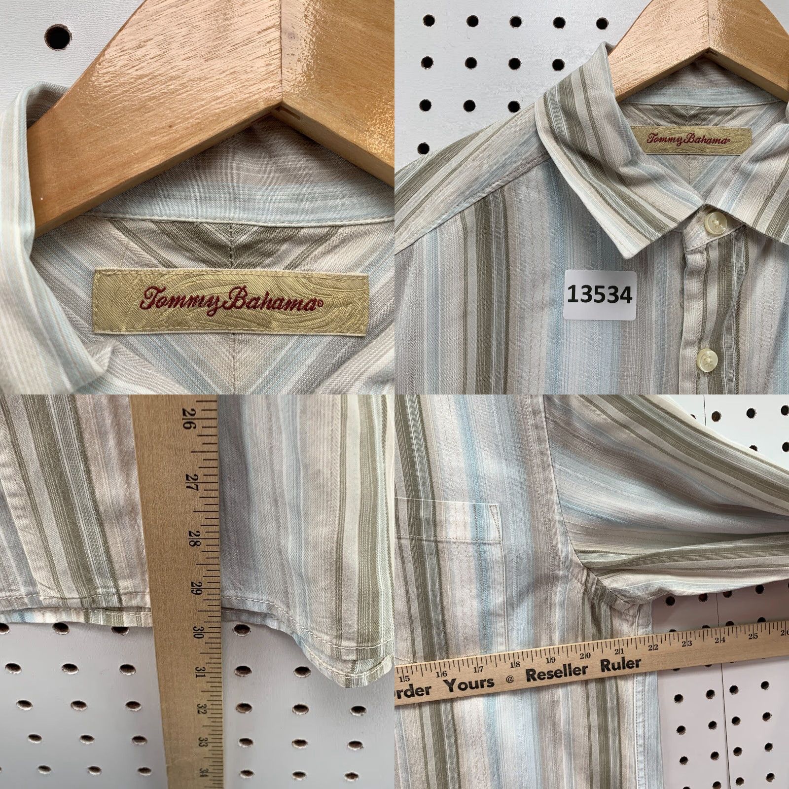 Tommy Bahama Tommy Bahama Adult Long Sleeve Striped Shirt Size Medium Adult Snap Button M Size US M / EU 48-50 / 2 - 8 Thumbnail