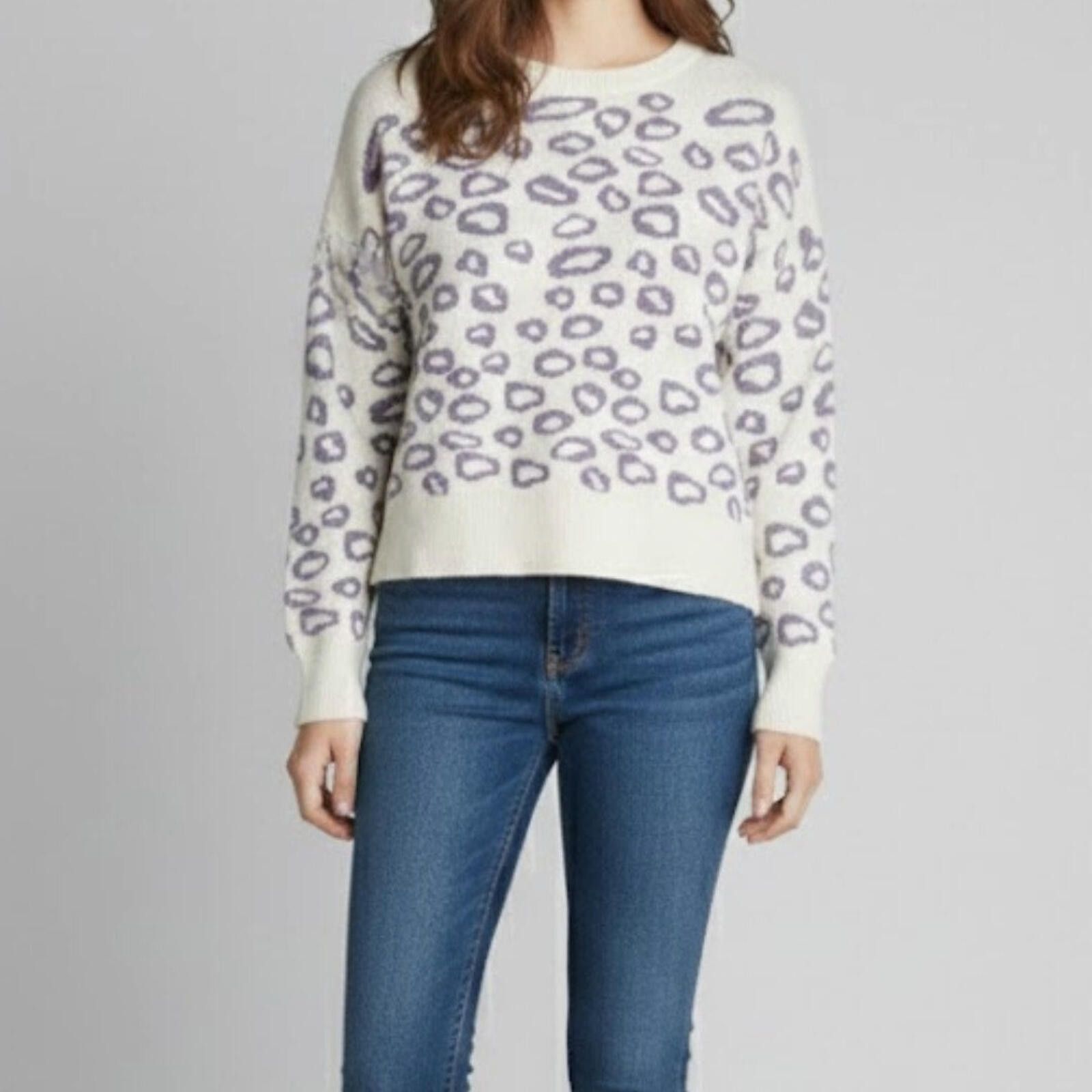 Other And The Why Cropped Purple Leopard Sweater Womens Small Size S / US 4 / IT 40 - 2 Thumbnail