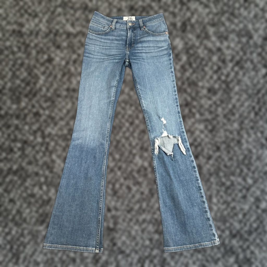 Free People Free People Jeans Womens 26 Blue Flare Mid Rise Denim Boho Stretch Regular Inseam 31 Modern Vintage: No Womens Size 26" / US 2 / IT 38 - 1 Thumbnail