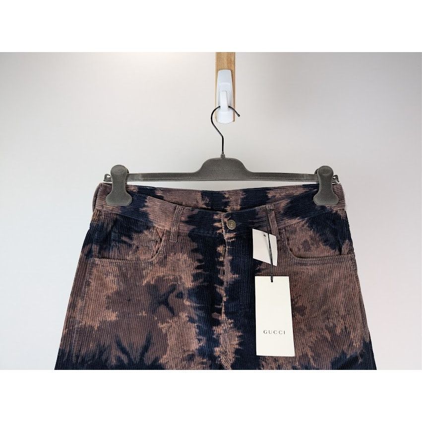 Gucci o1rshd1 Bleached Cotton Corduroy Tapered Denim Pants in Blue Size US 33 - 3 Thumbnail