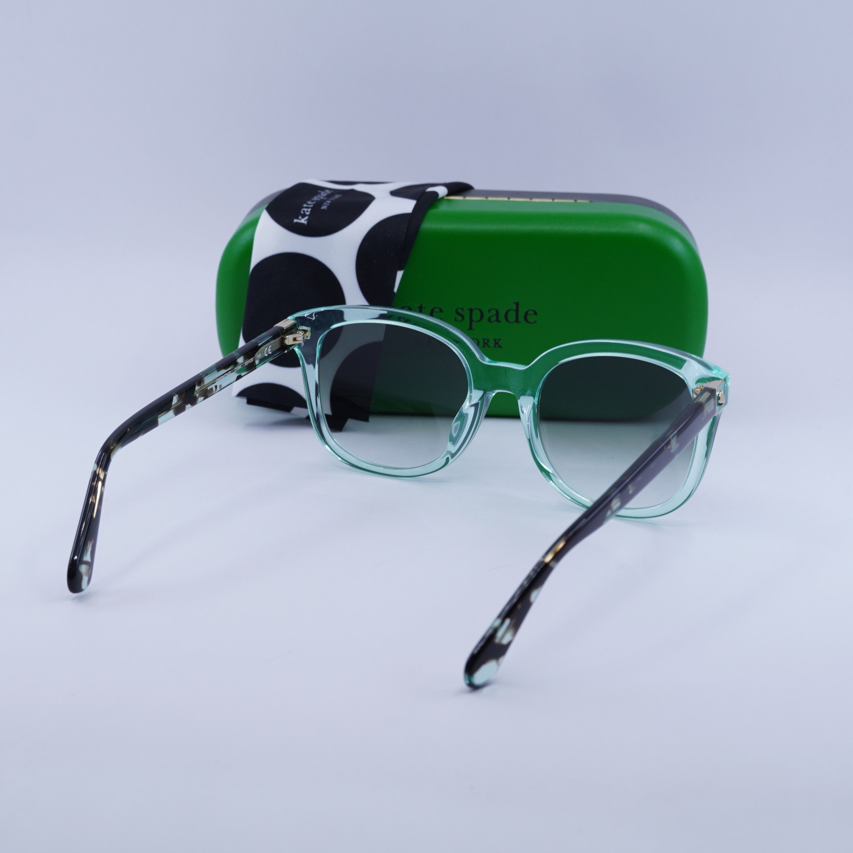 Kate Spade Kate Spade GWENITH/S 0ZI9 9K Sunglasses Teal Square Frame Size ONE SIZE - 11 Thumbnail