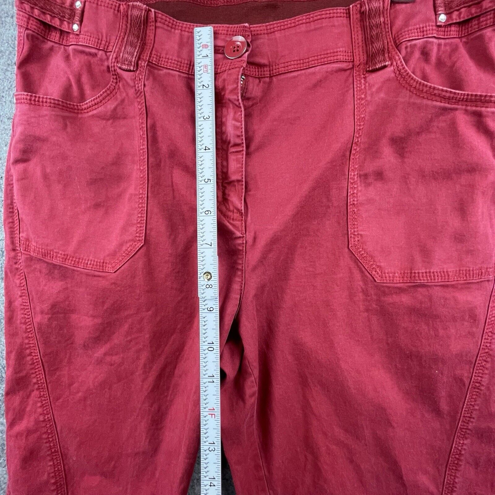 Chicos Chico's Pants Womens 1 Small Red Straight Casual Workwear Size 30" / US 8 / IT 44 - 6 Thumbnail