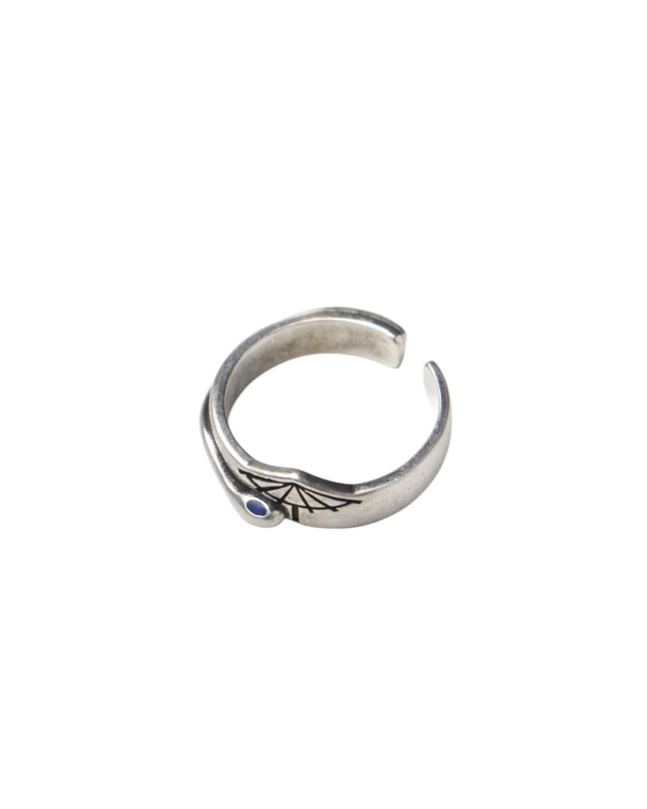 Vintage 2000S JAPANESE MADE SILVER “SNAKE UNDER PARASOL” OPEN RING Size ONE SIZE - 2 Thumbnail