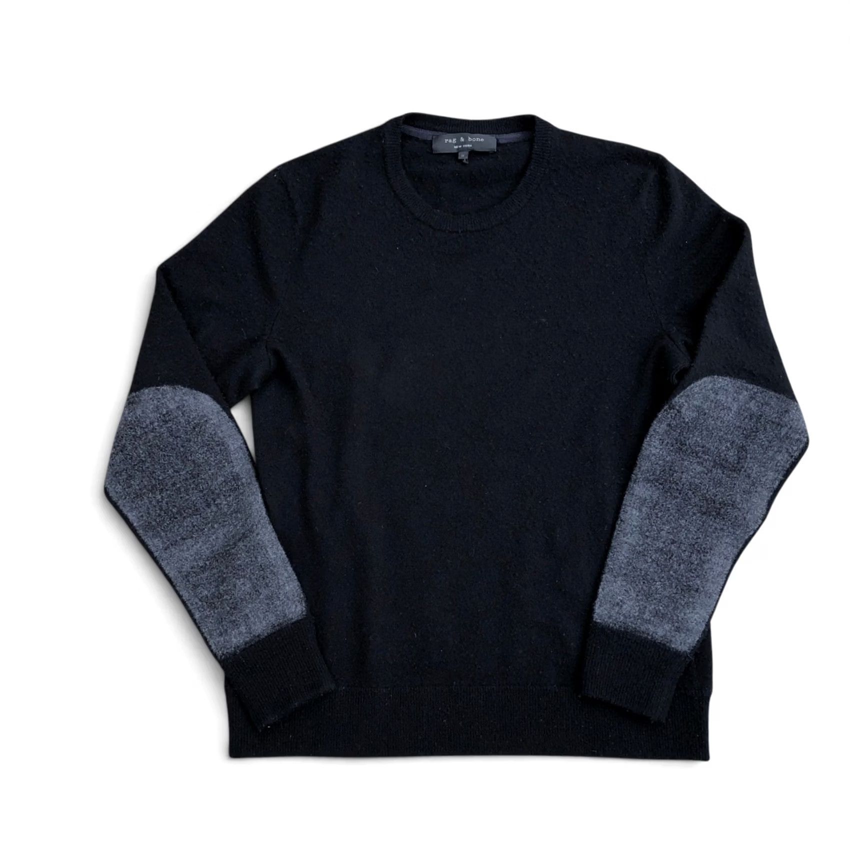 Rag & Bone rag & bone New York Pullover Sweater Mens MED 100% Merino Wool Black Crew Size US M / EU 48-50 / 2 - 2 Thumbnail