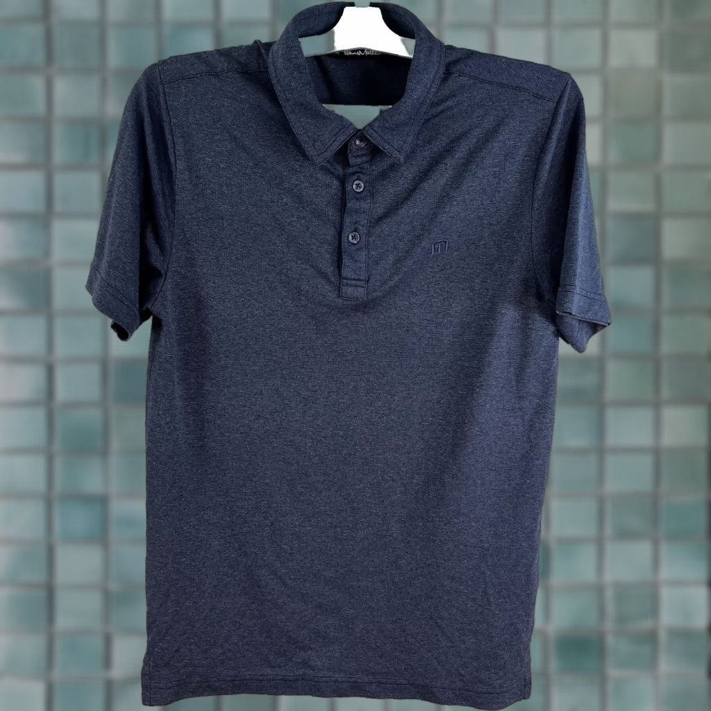 TravisMathew Travis Mathew Polo Shirt Mens Short Sleeve Slate Blue S Adult Regular Polo Blue 38in Chest Golf Beach Casual Activewear Size US S / EU 44-46 / 1 - 1 Thumbnail