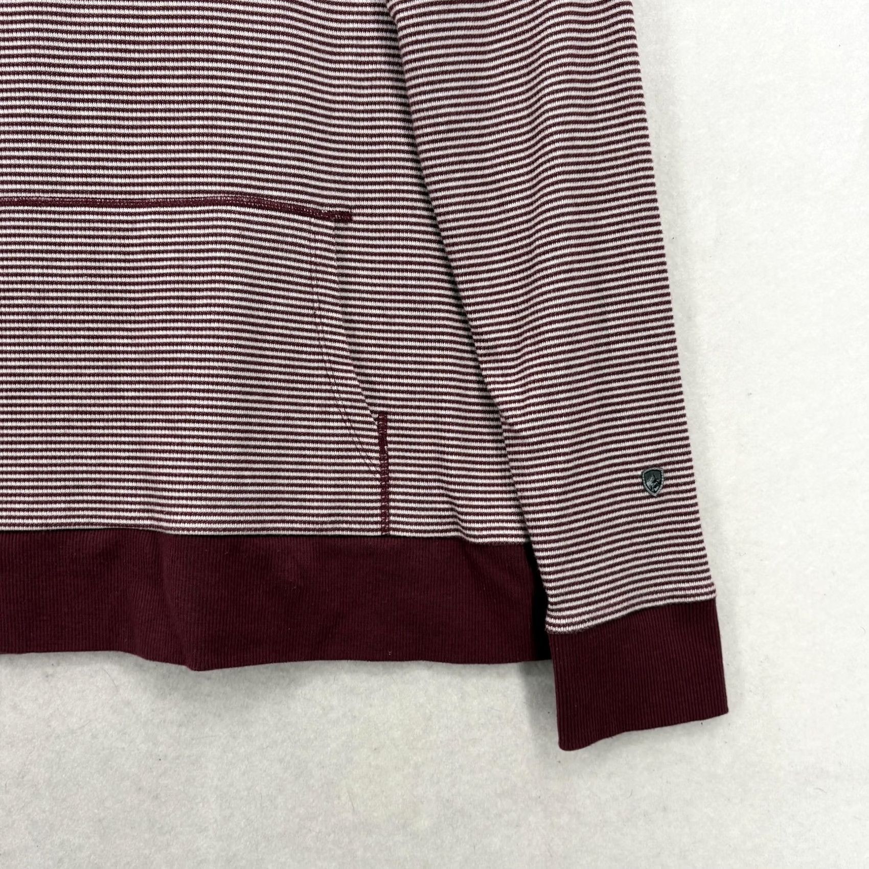 Vintage Kuhl Hoodie Sweatshirt Womens Large Red Striped Hiking Outdoors Pullover Size L / US 10 / IT 46 - 3 Thumbnail