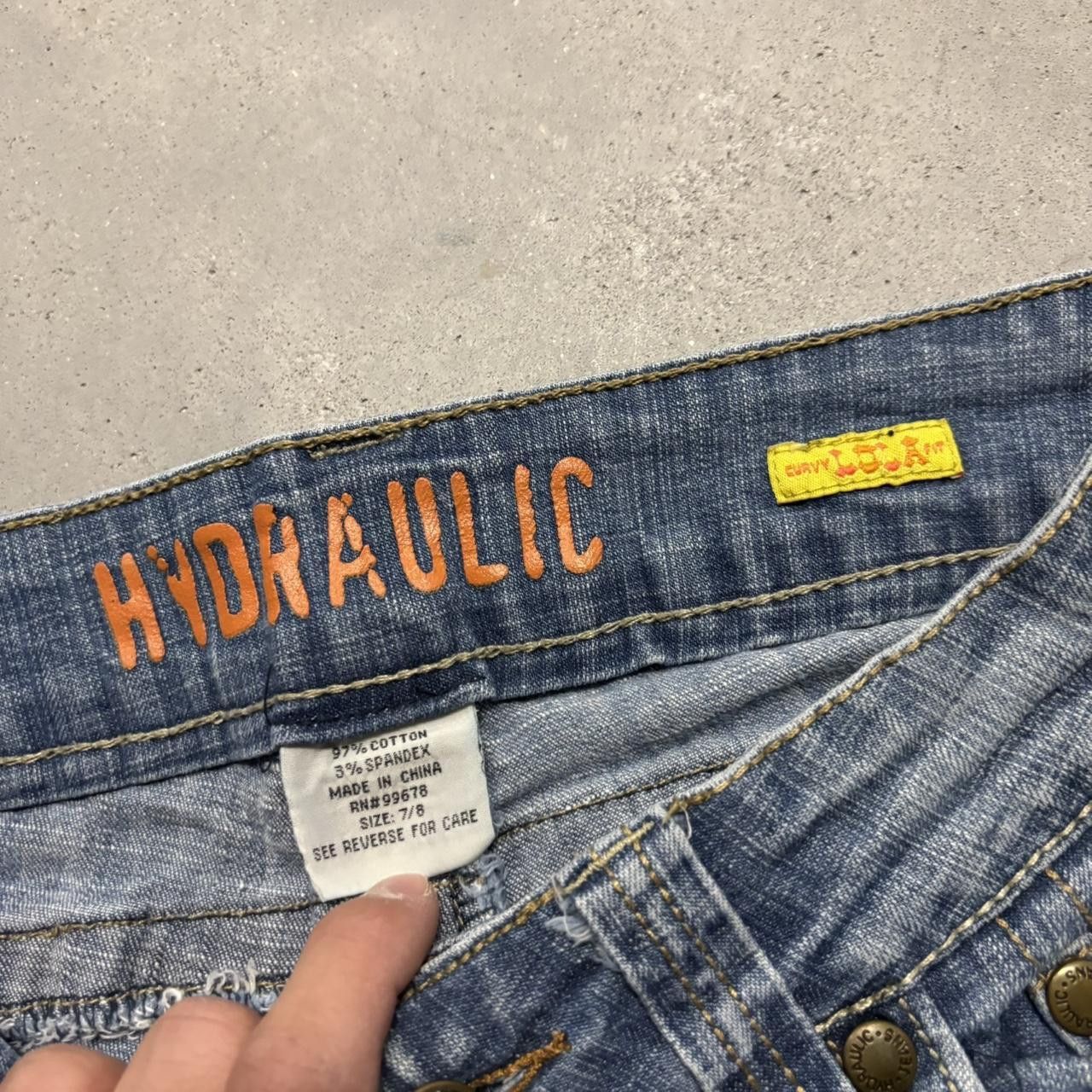 Japanese Brand × Vintage Crazy Vintage Y2K/2000s Faded Light Wash Flared Denim Jeans! Size US 27 - 8 Thumbnail