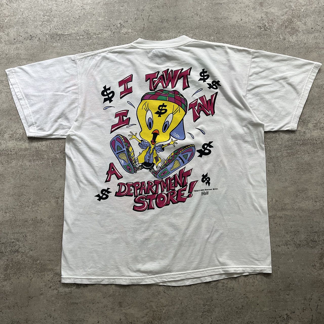 Tultex × Vintage × Warner Bros VTG 90s LOONEY TUNES TWEETY 1994 ALL OVER PRINT AOP T-SHIRT Size US XL / EU 56 / 4 - 2 Thumbnail