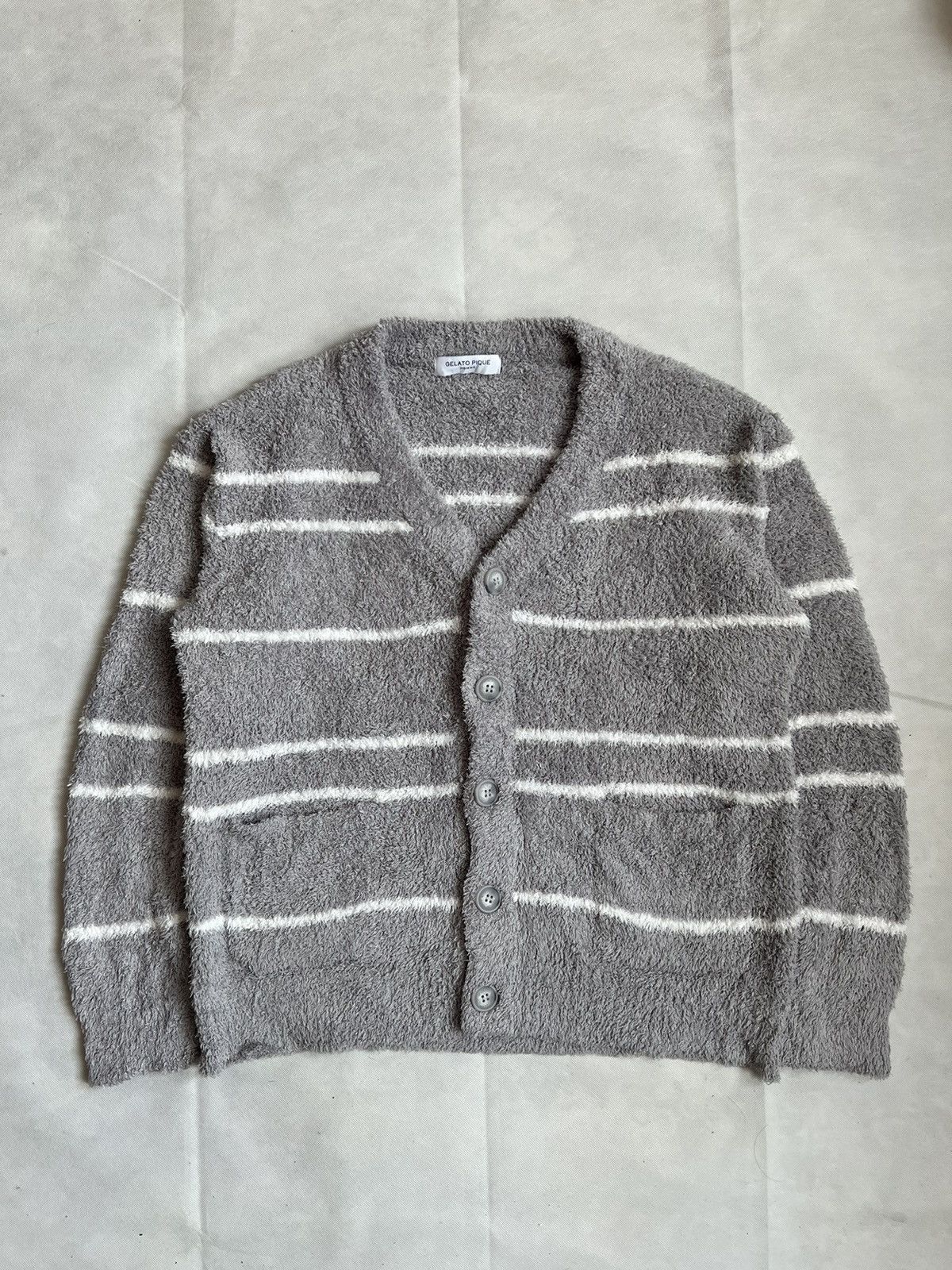 Homespun Knitwear Mohair Gelato Pique Homme Cardigan Fleece Sweater Size US L / EU 52-54 / 3 - 1 Thumbnail