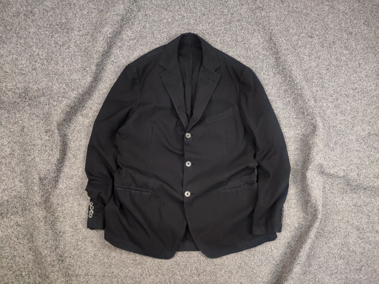 PIOMBO Piombo Italy Design Black Cotton Casual Blazer Jacket Size US L / EU 52-54 / 3 - 1 Thumbnail
