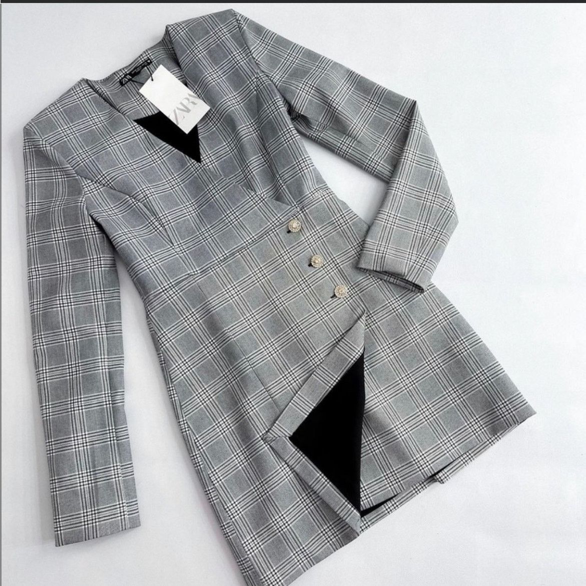 Zara ZARA BLOGGER FAVORITE PLAID BLAZER DRESS Size M / US 6-8 / IT 42-44 - 3 Thumbnail
