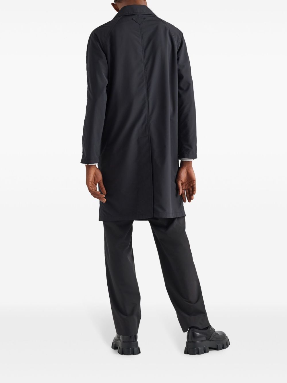 Prada o1bcso1str1025 Lana Travel Coat in Noir Size US L / EU 52-54 / 3 - 3 Thumbnail